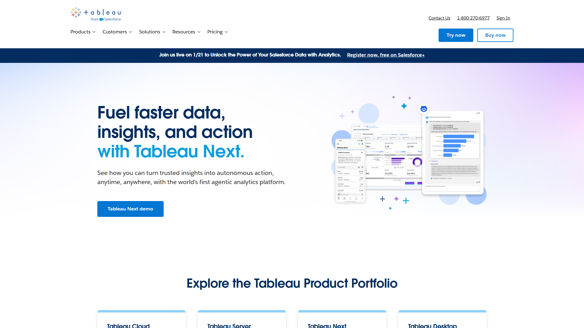 Tableau interface showcasing advanced data visualization and analytics capabilities
