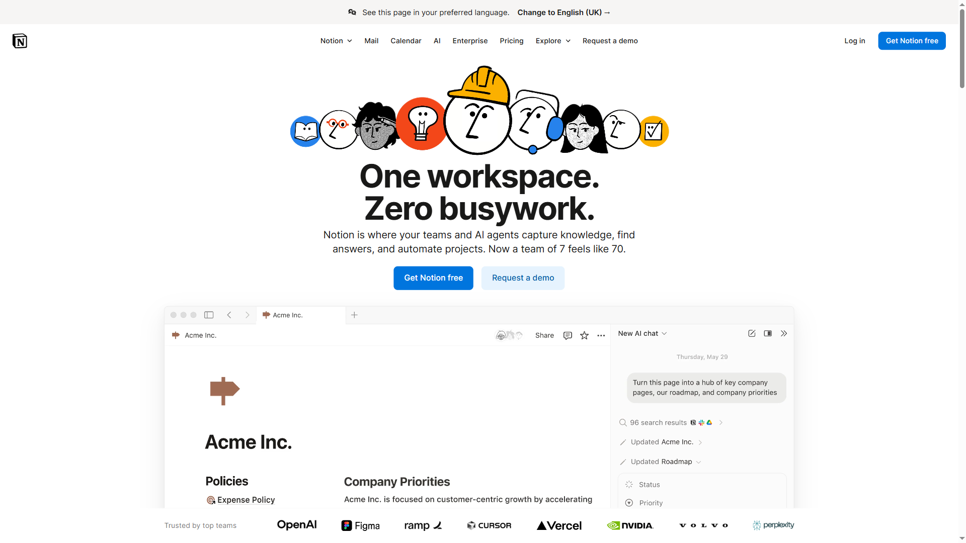 Notion database showing content pipeline with status columns for outline, draft, and published stages