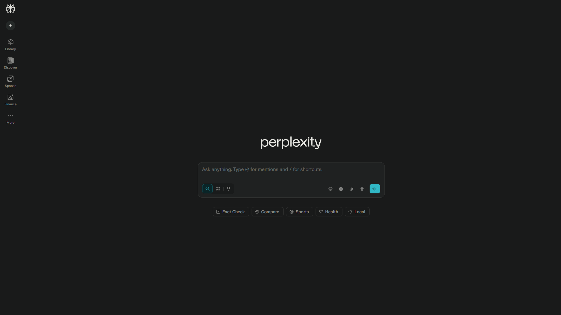 Perplexity AI search interface with source citations