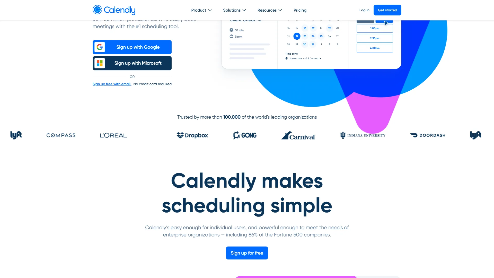 Calendly scheduling interface with AI-powered routing