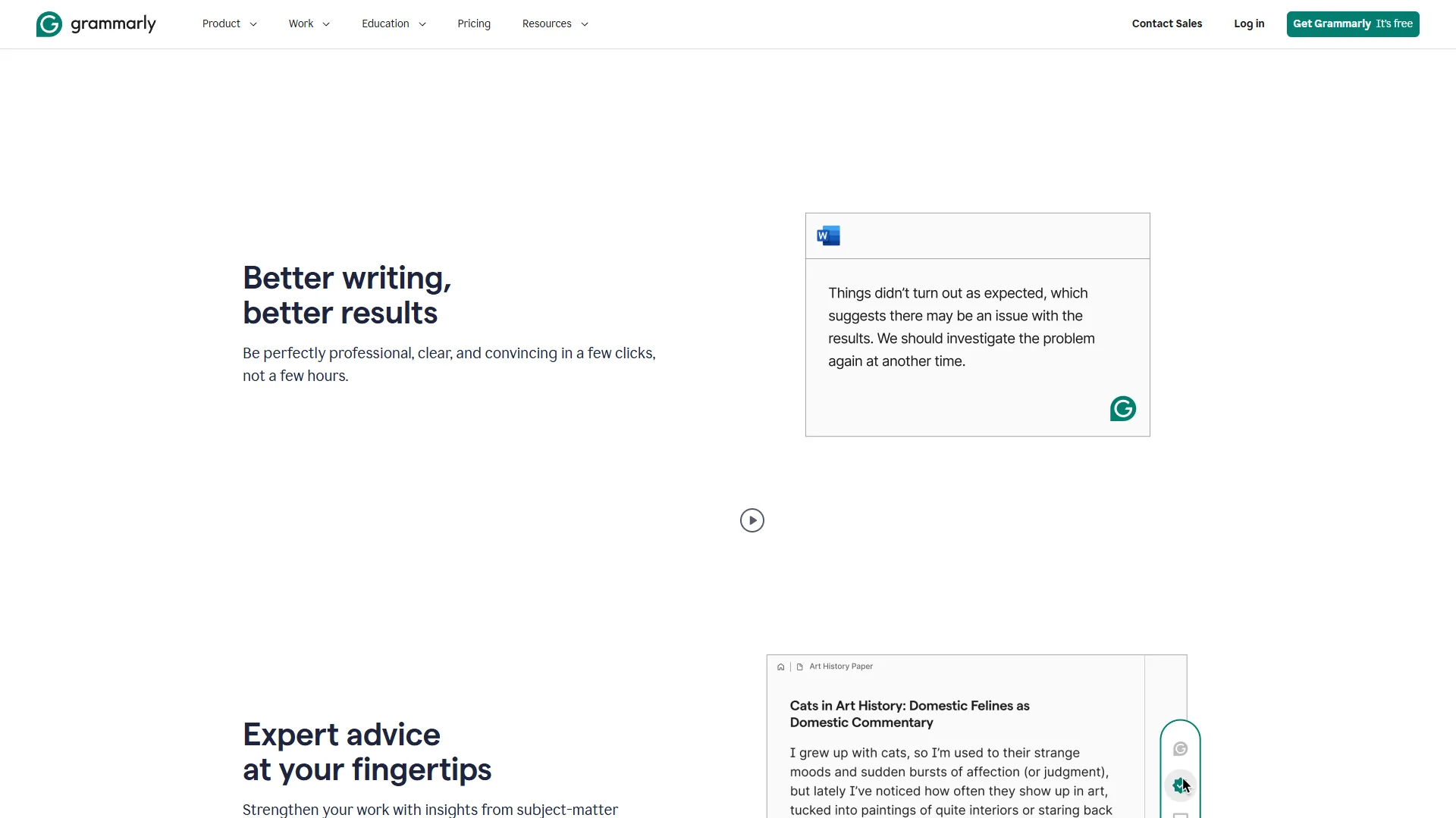Grammarly writing assistant showing real-time grammar and tone suggestions for professional communications