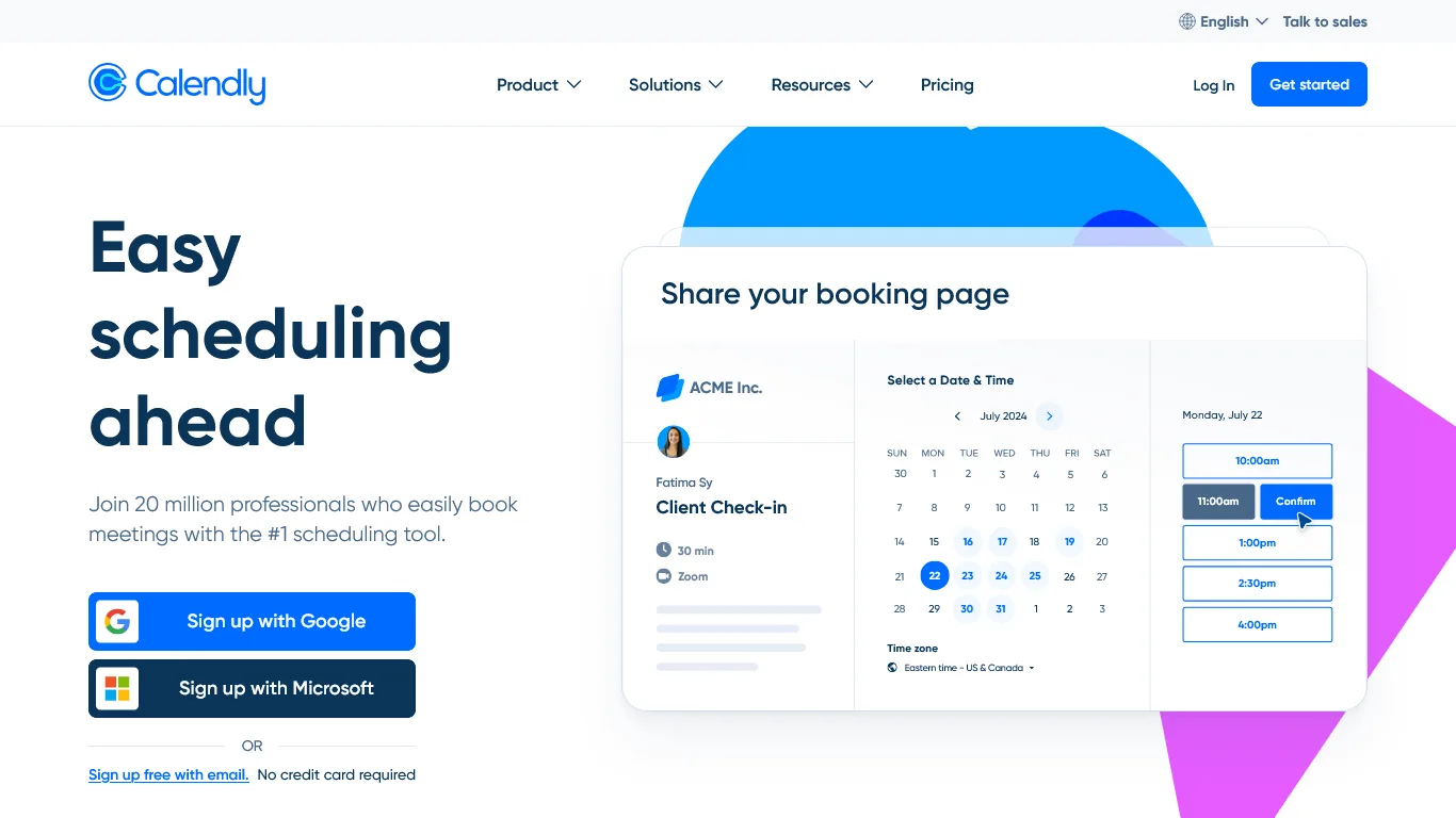 Calendly scheduling interface showing notary appointment booking