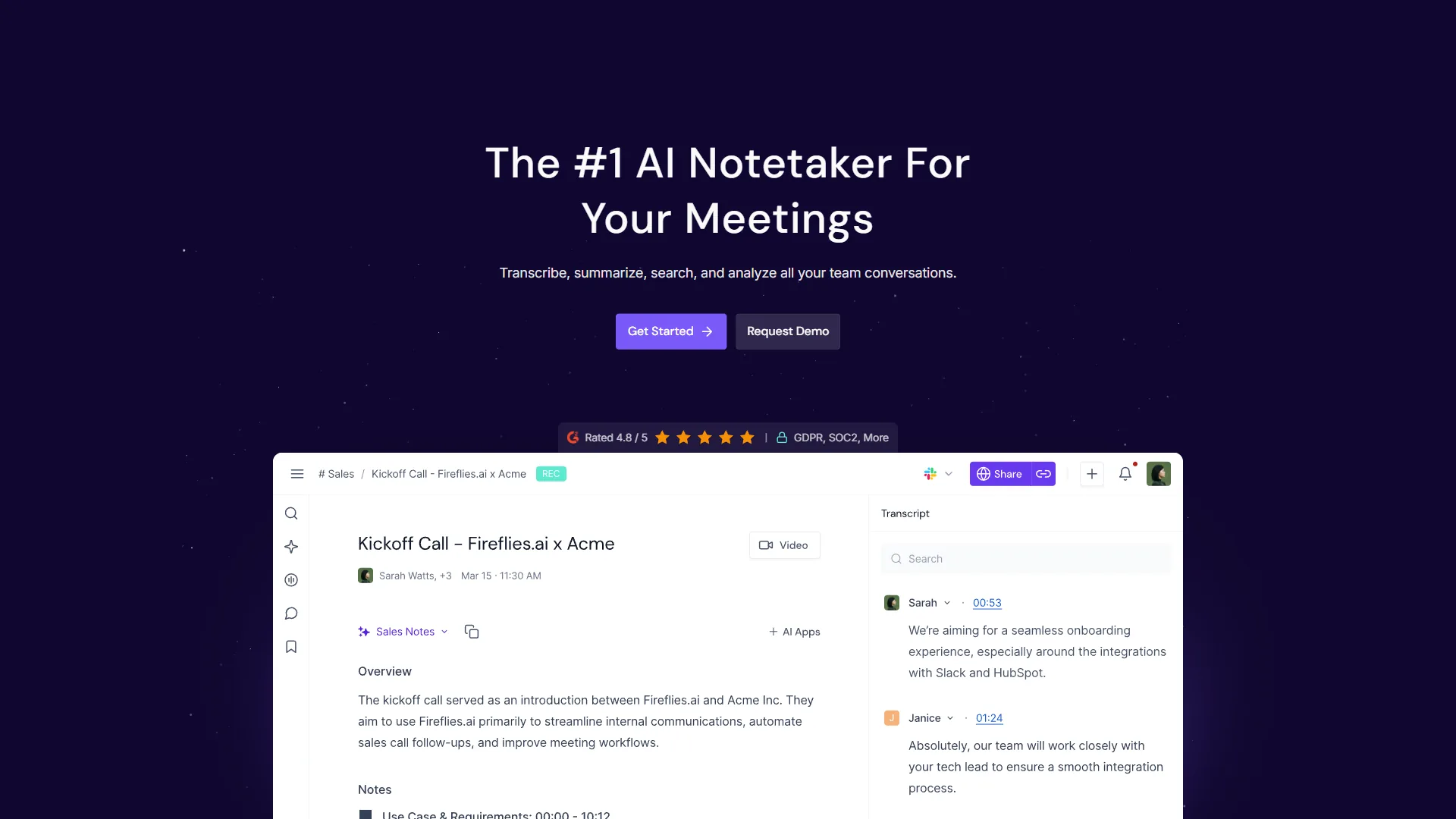 Fireflies.ai meeting intelligence platform