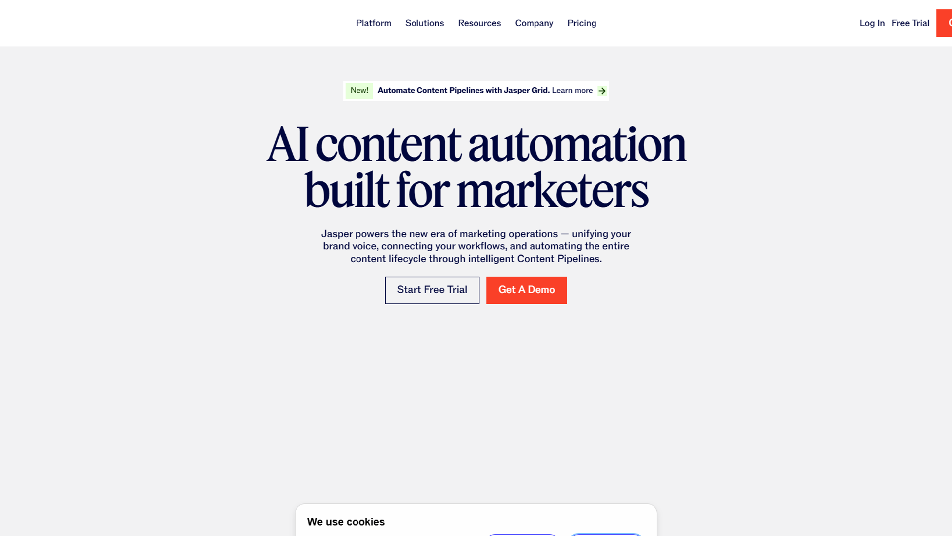 Jasper AI Canvas workspace for content creation