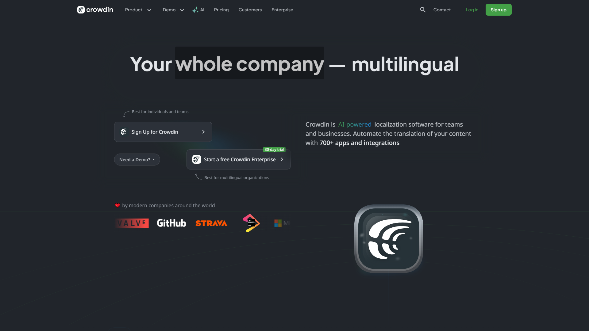 Crowdin developer interface
