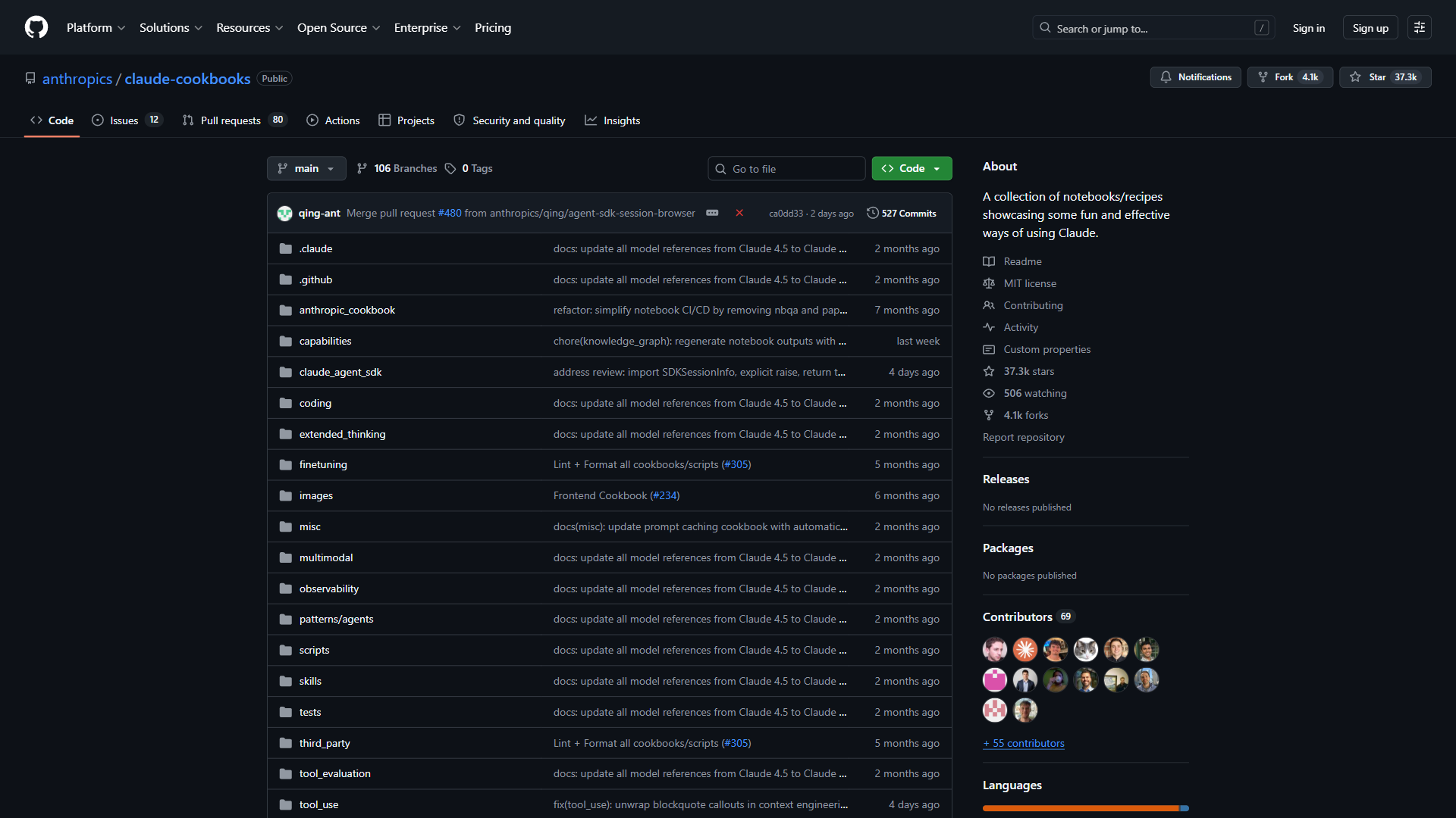 Building with the Claude API course showing 84 lectures across multiple modules