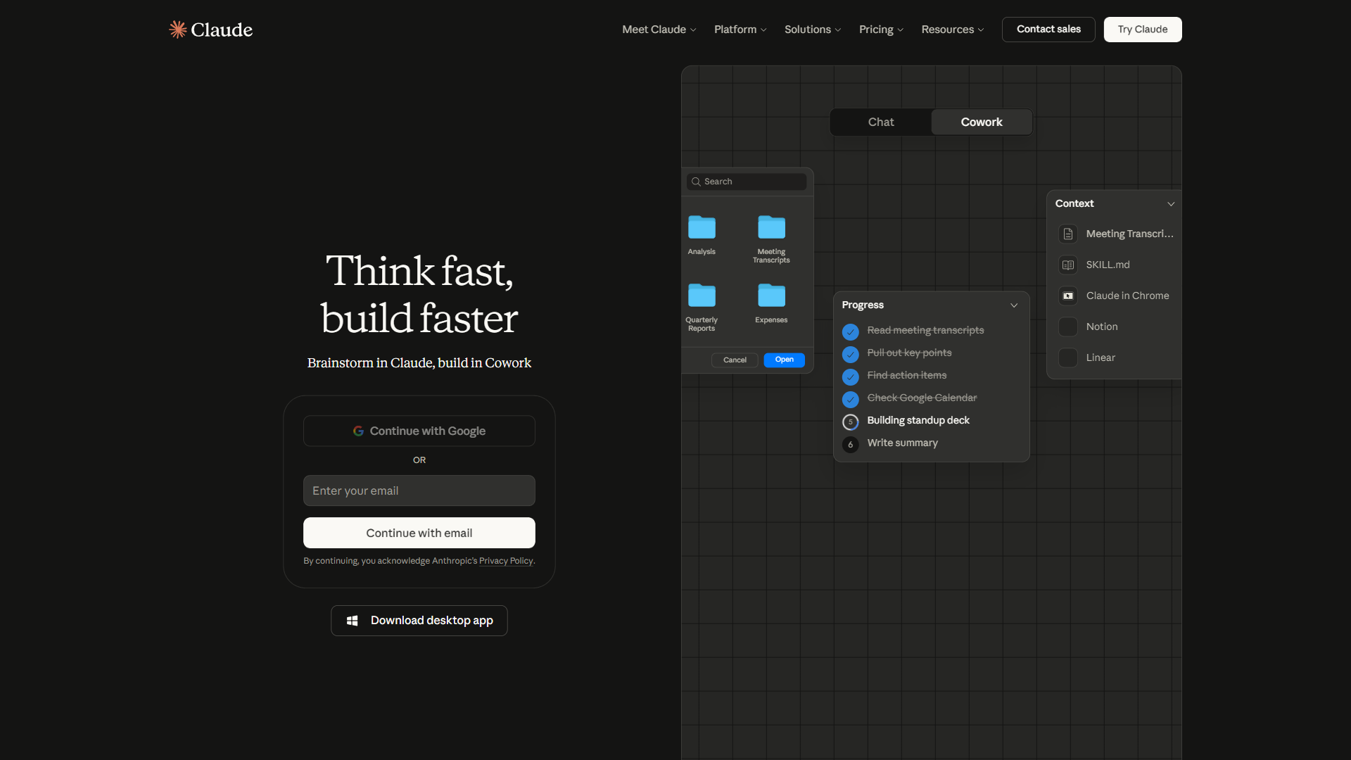 Claude AI assistant interface