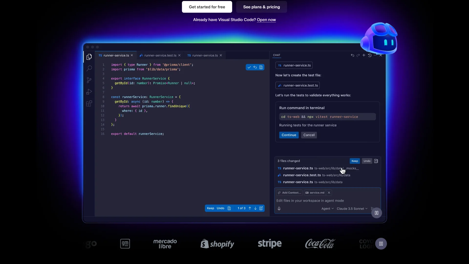 GitHub Copilot showing real-time code completion suggestions in VS Code editor