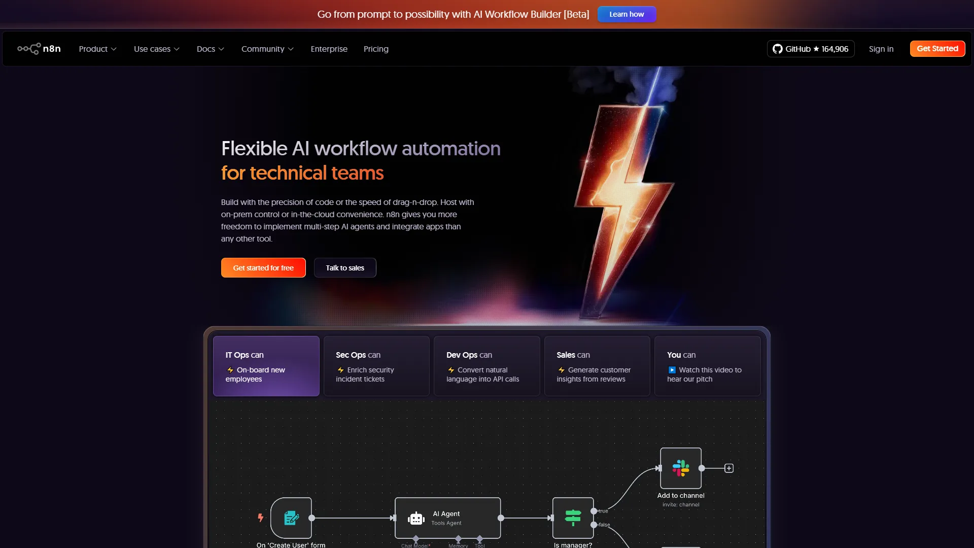 n8n workflow automation interface with node-based editor