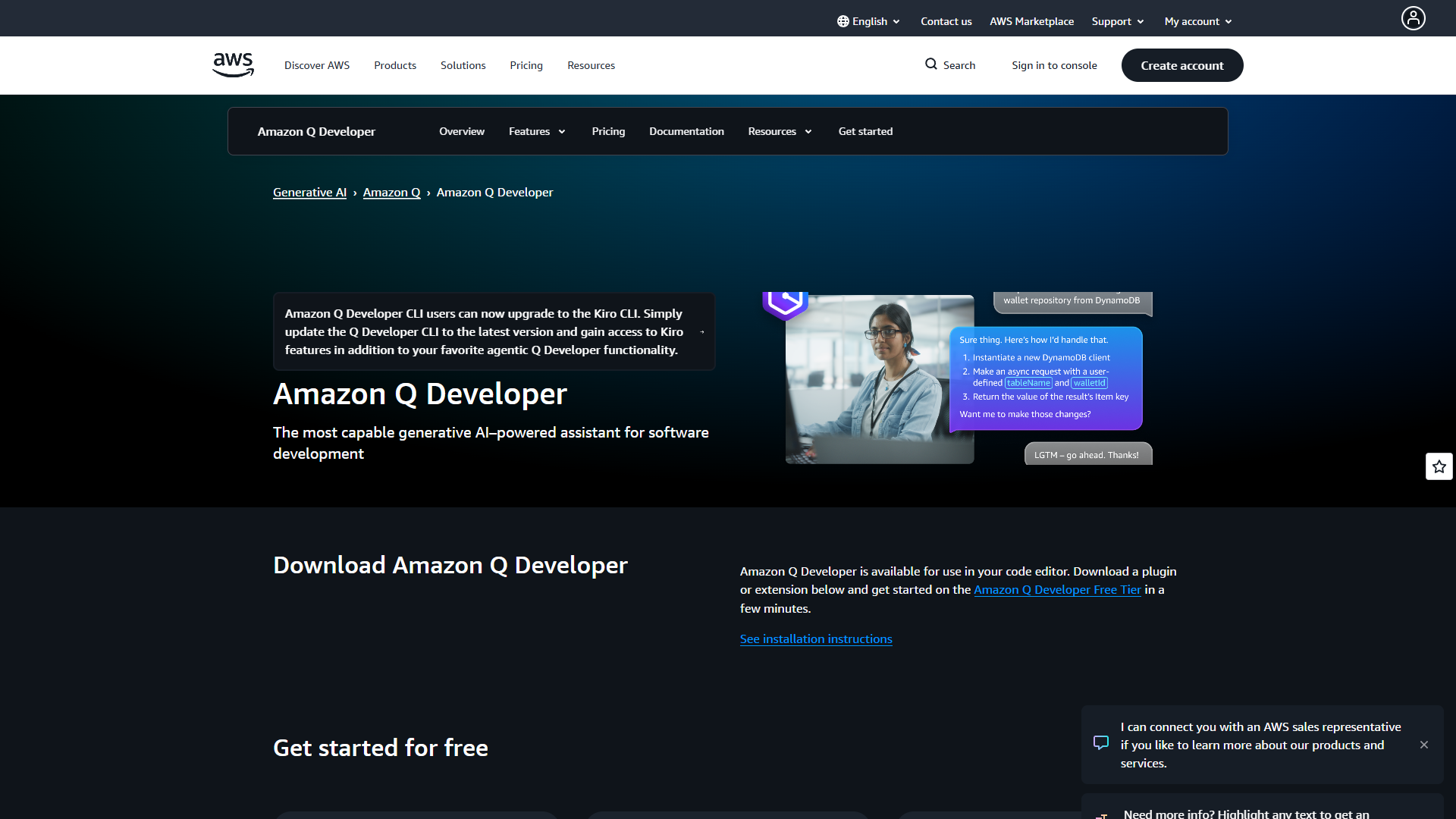 Amazon Q Developer in AWS Console