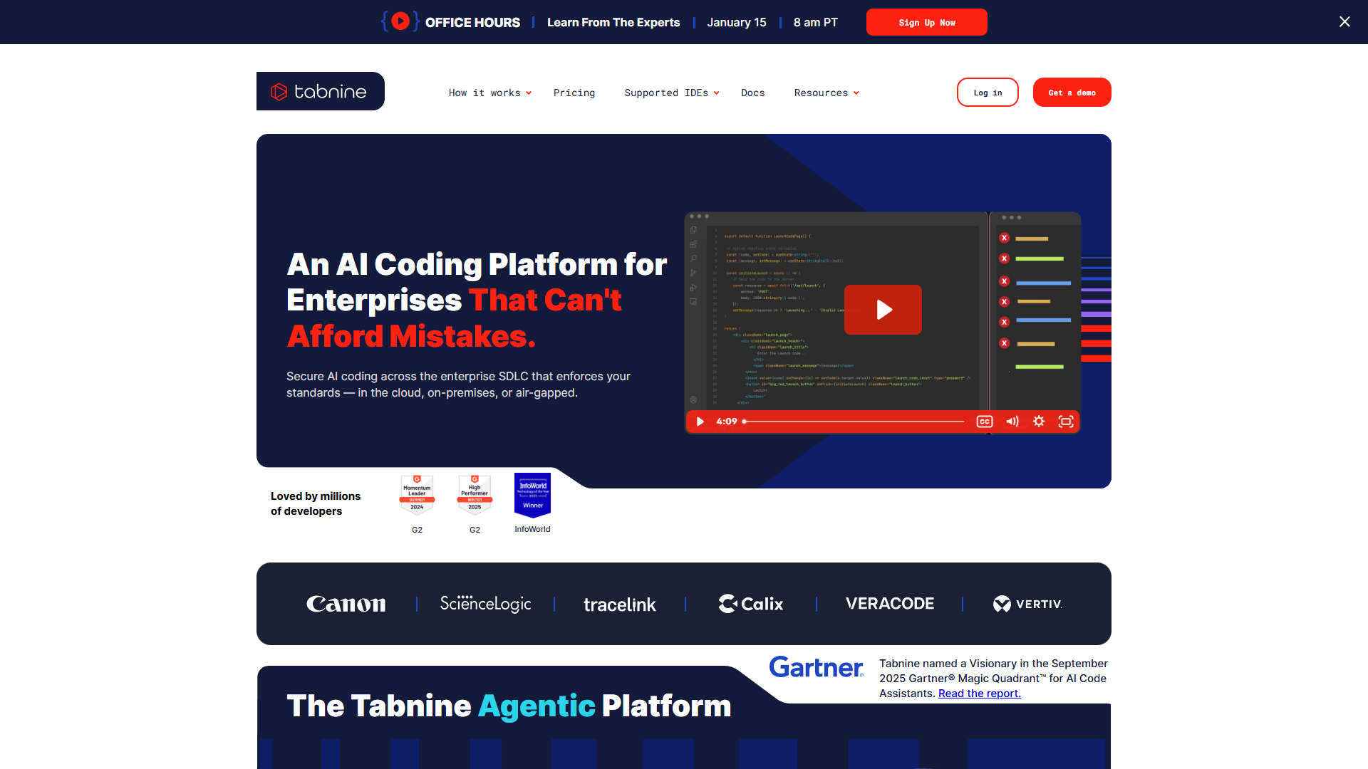 Tabnine security dashboard