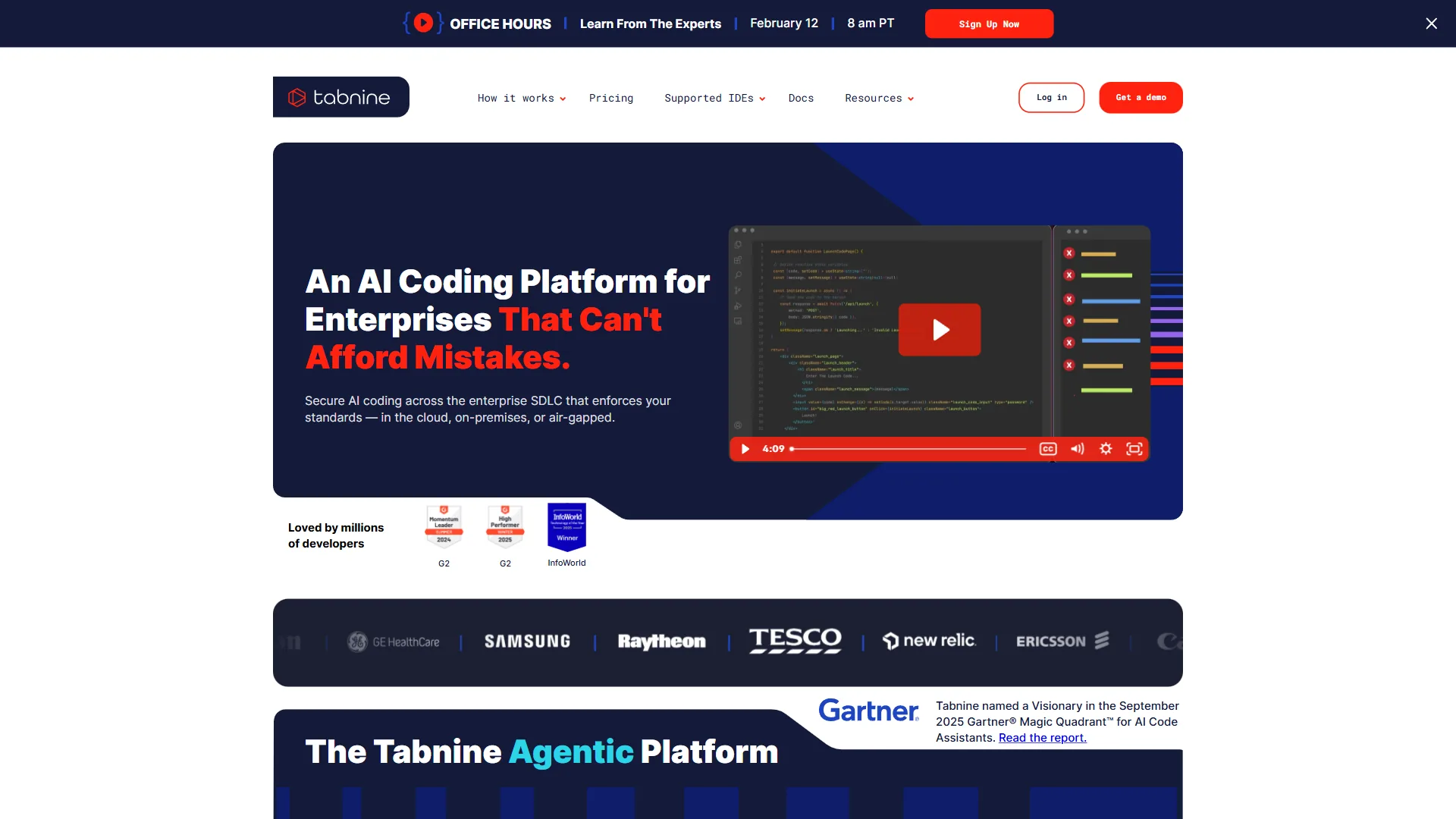 Tabnine interface showing code completion in action