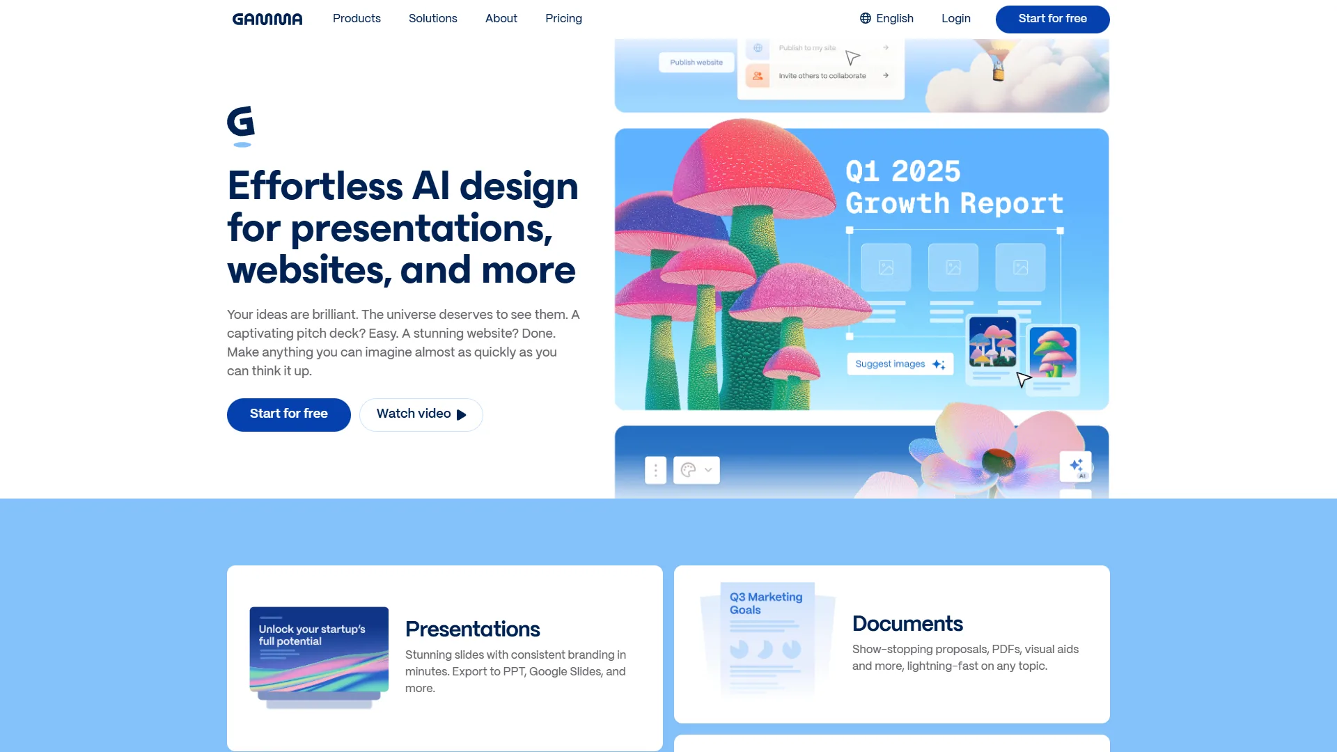 Gamma AI-powered presentation and document design platform