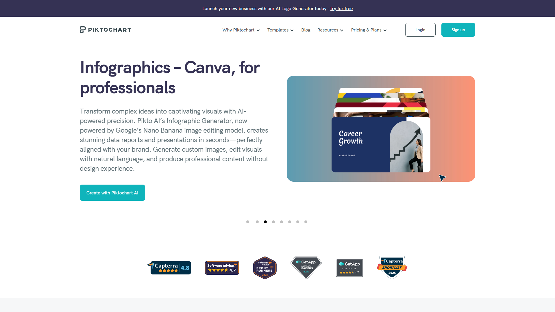 Piktochart AI Image Generator with infographic tools