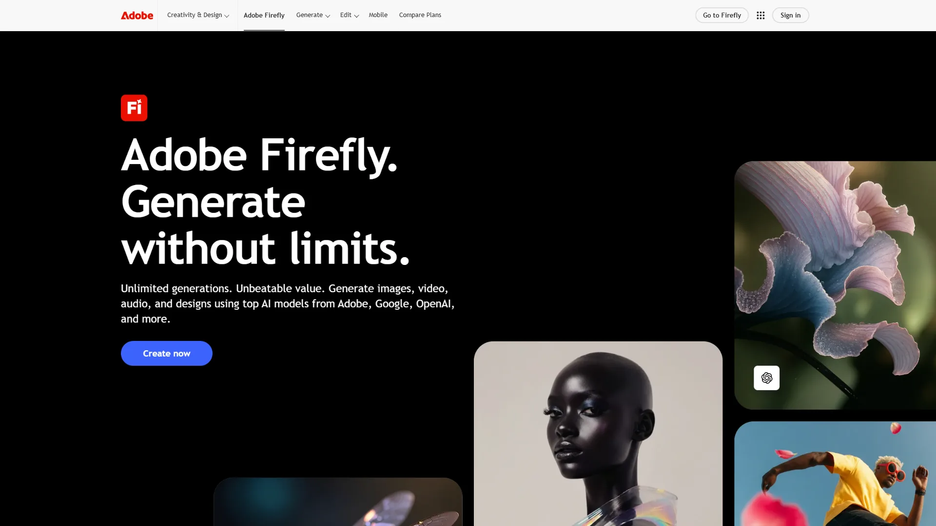 Adobe Firefly platform