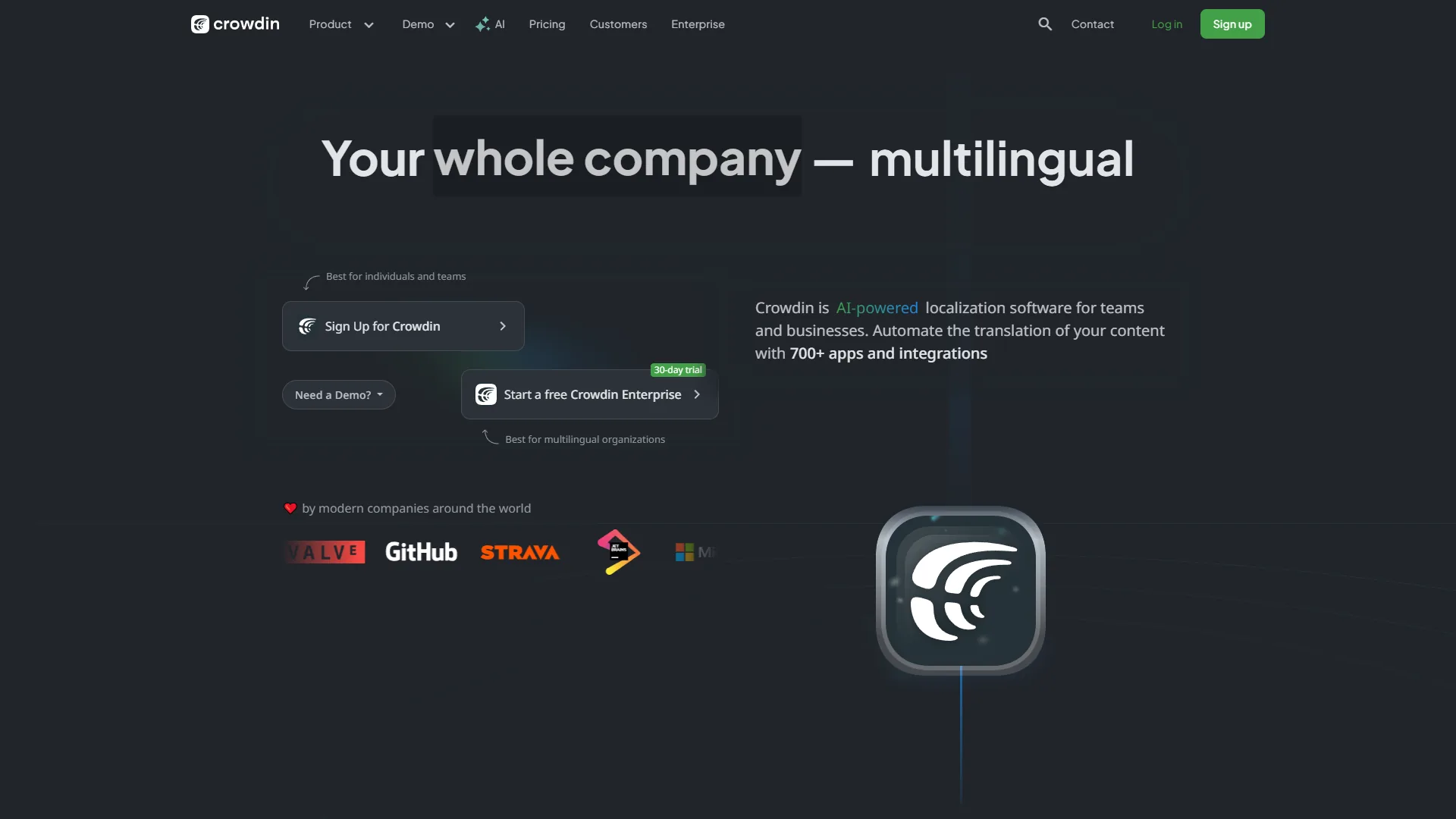 Crowdin localization management platform interface