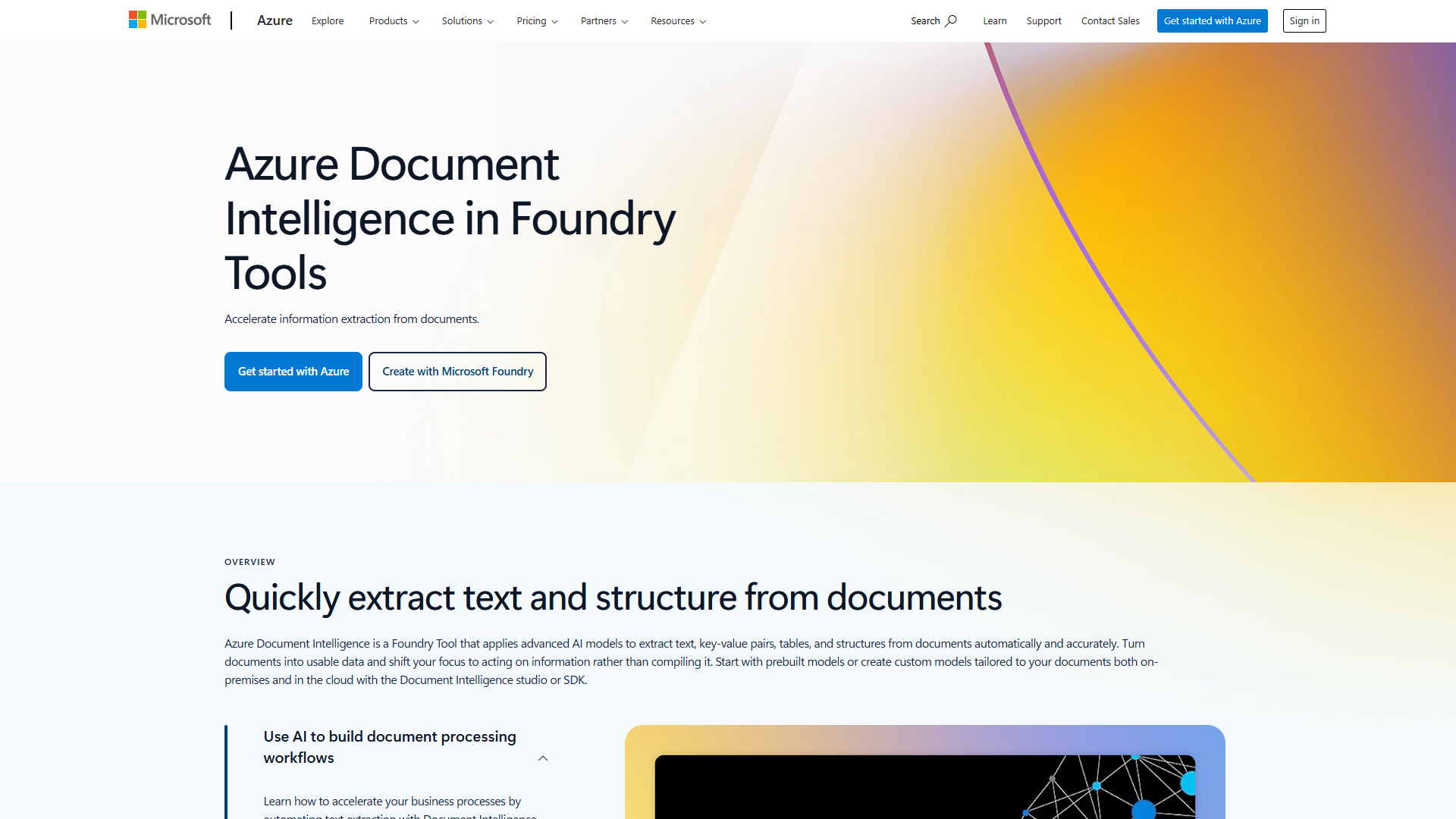 Azure Document Intelligence Studio interface