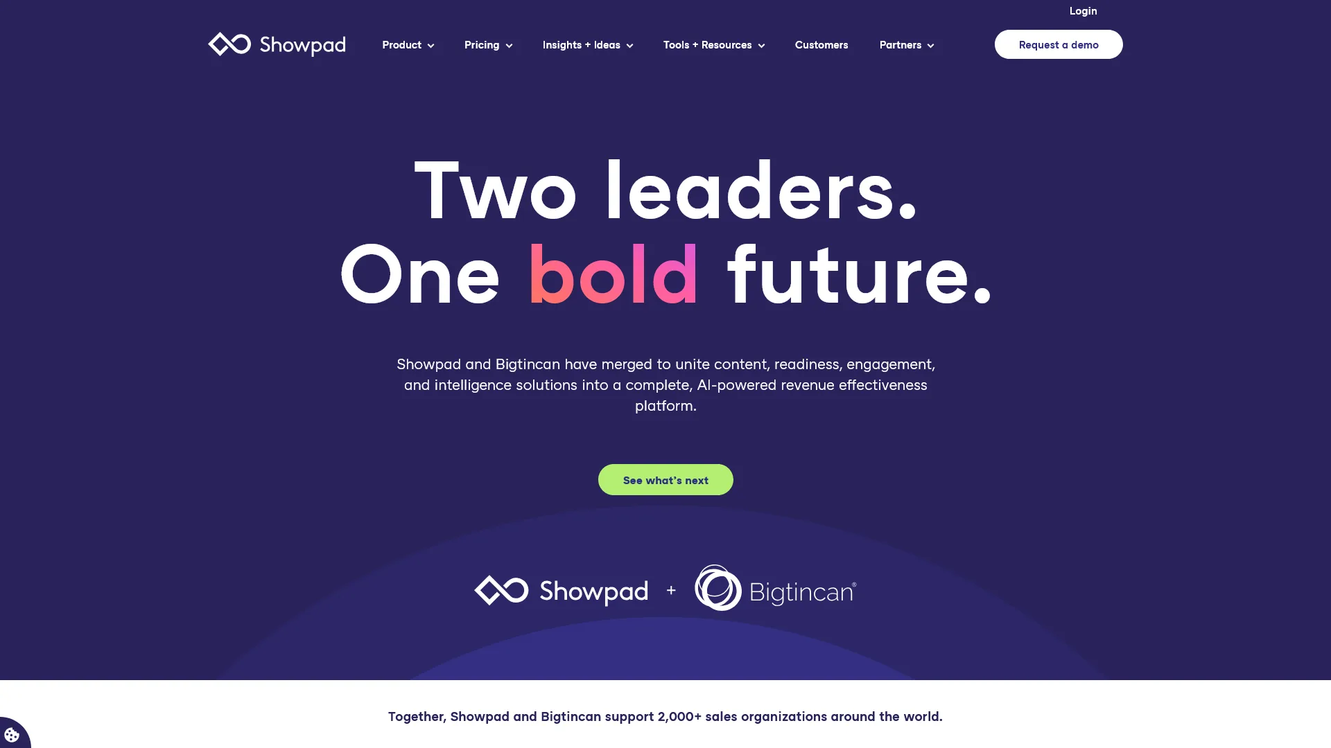 Showpad sales enablement platform showing content management and buyer engagement analytics