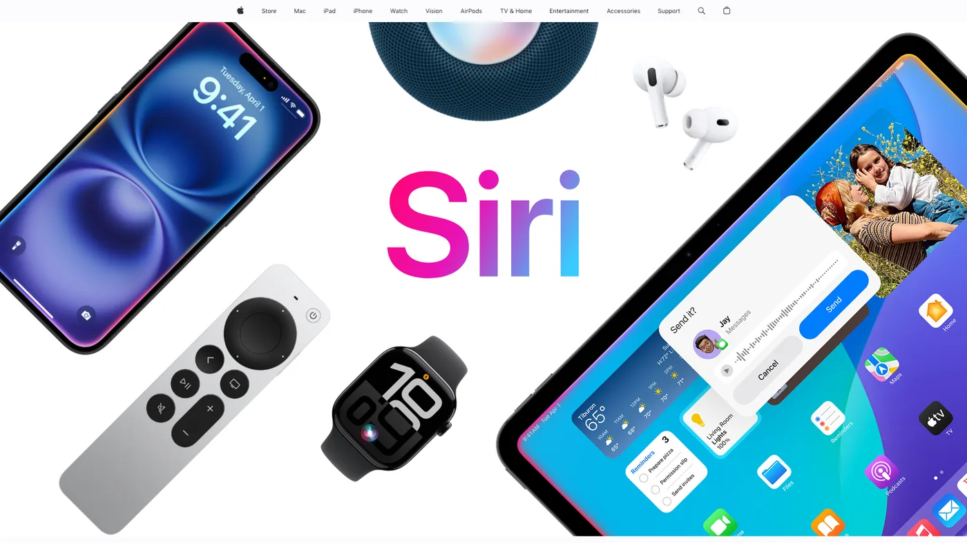 Apple Siri with Apple Intelligence showing on-device processing capabilities