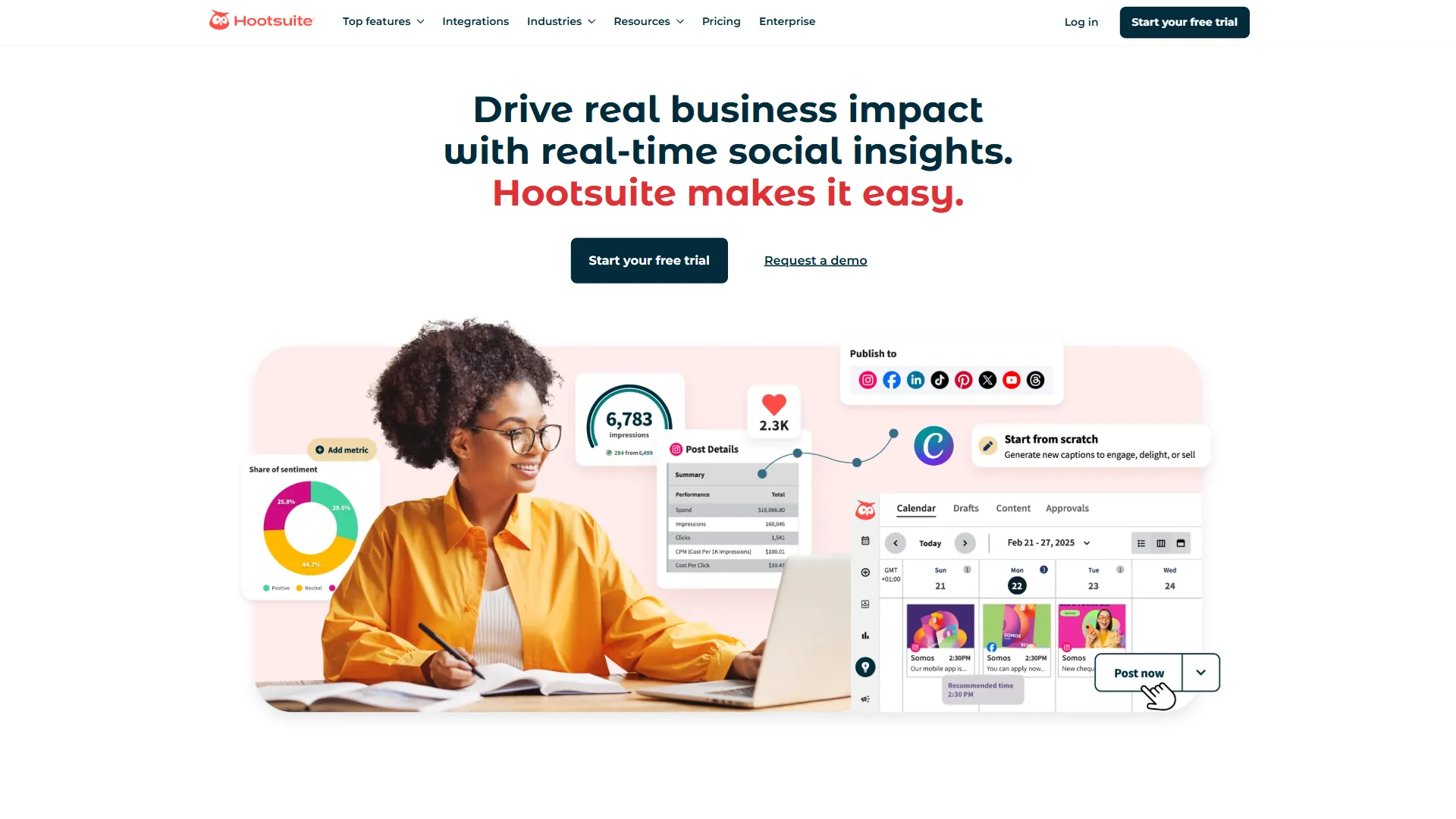 Hootsuite social media management dashboard for enterprise teams