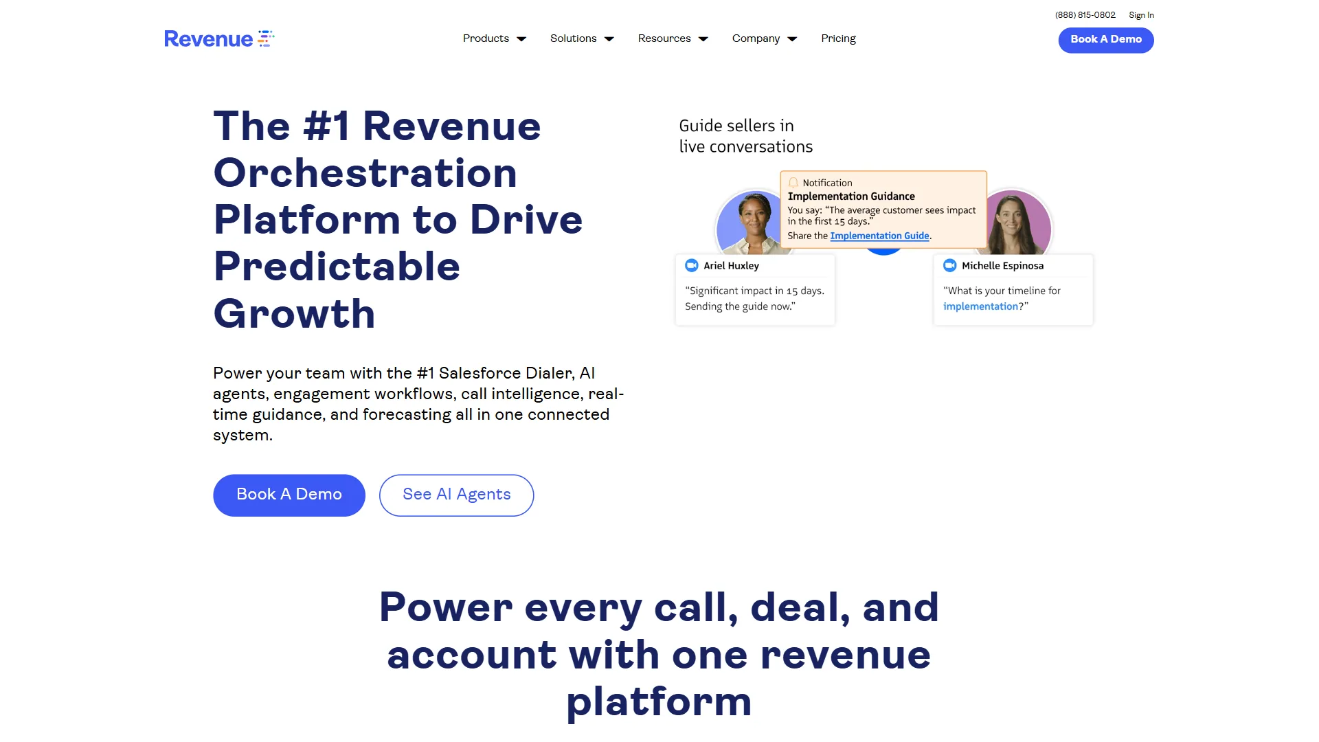 Revenue.io Salesforce-native dialer and AI coaching interface