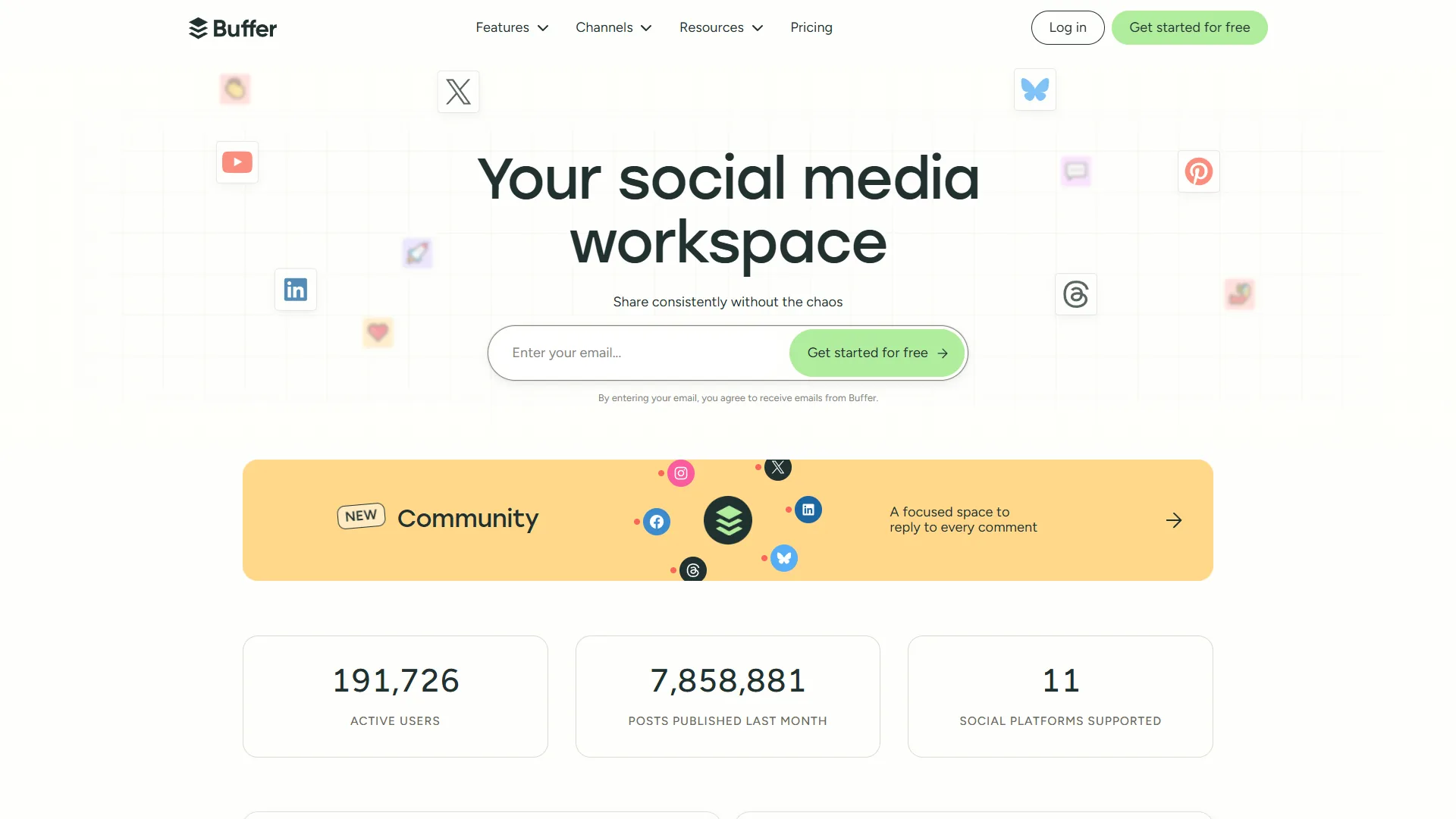 Buffer social media scheduling interface