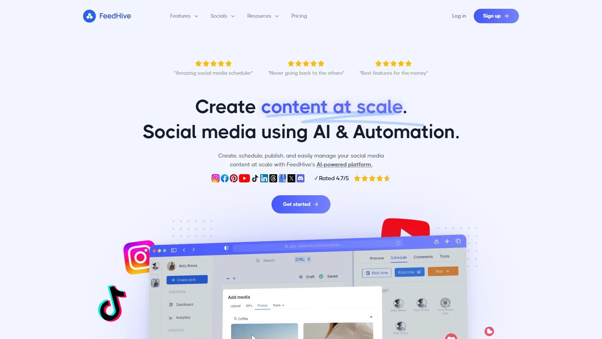 FeedHive AI social media scheduling dashboard