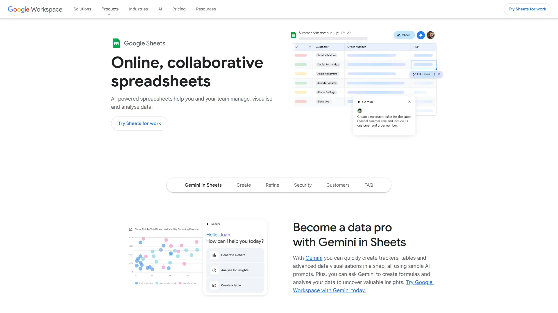 Google Sheets spreadsheet platform