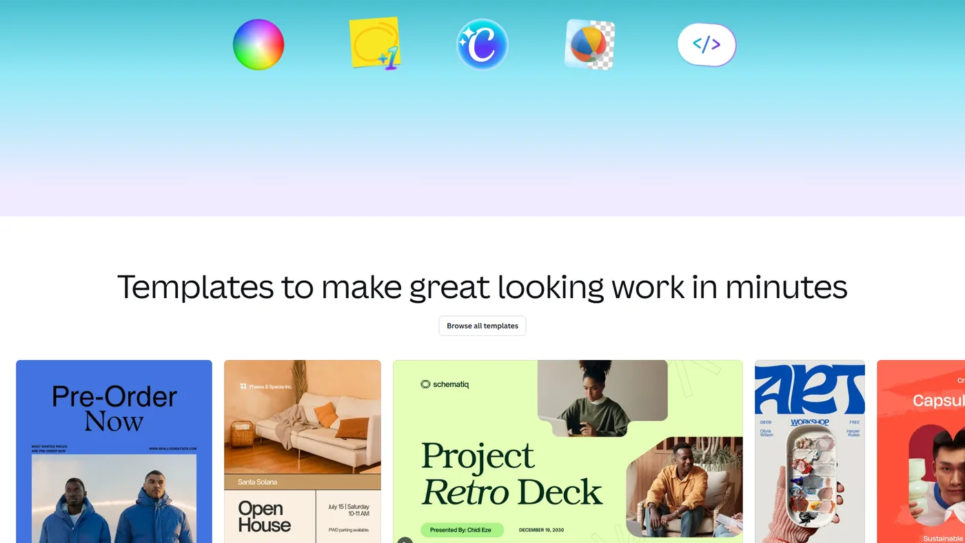 Side-by-side view comparing Canva and Adobe Express design editors