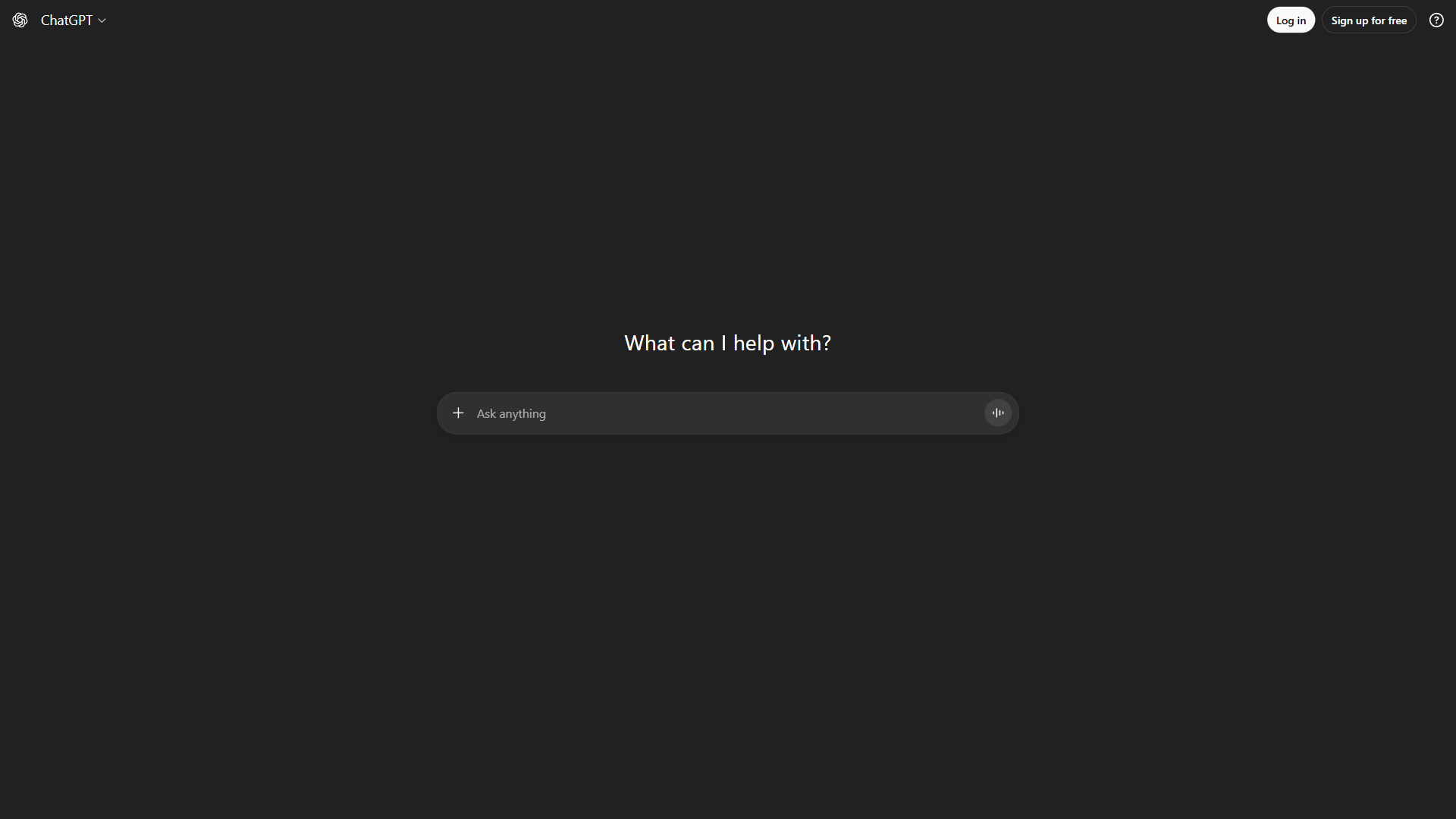 ChatGPT homepage showing GPT-5 model and conversation interface