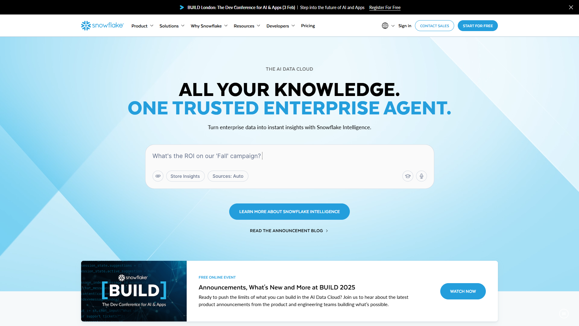Snowflake data cloud platform interface