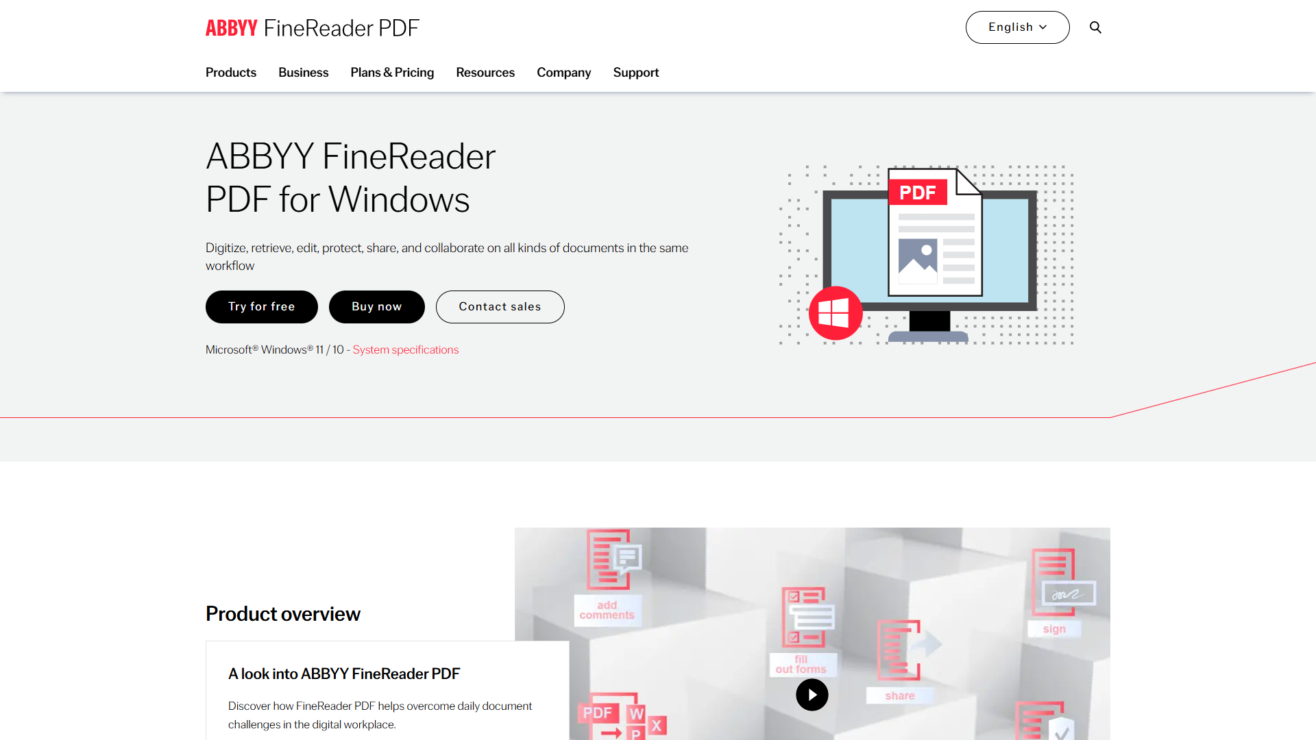 ABBYY FineReader product overview showing Hot Folder access