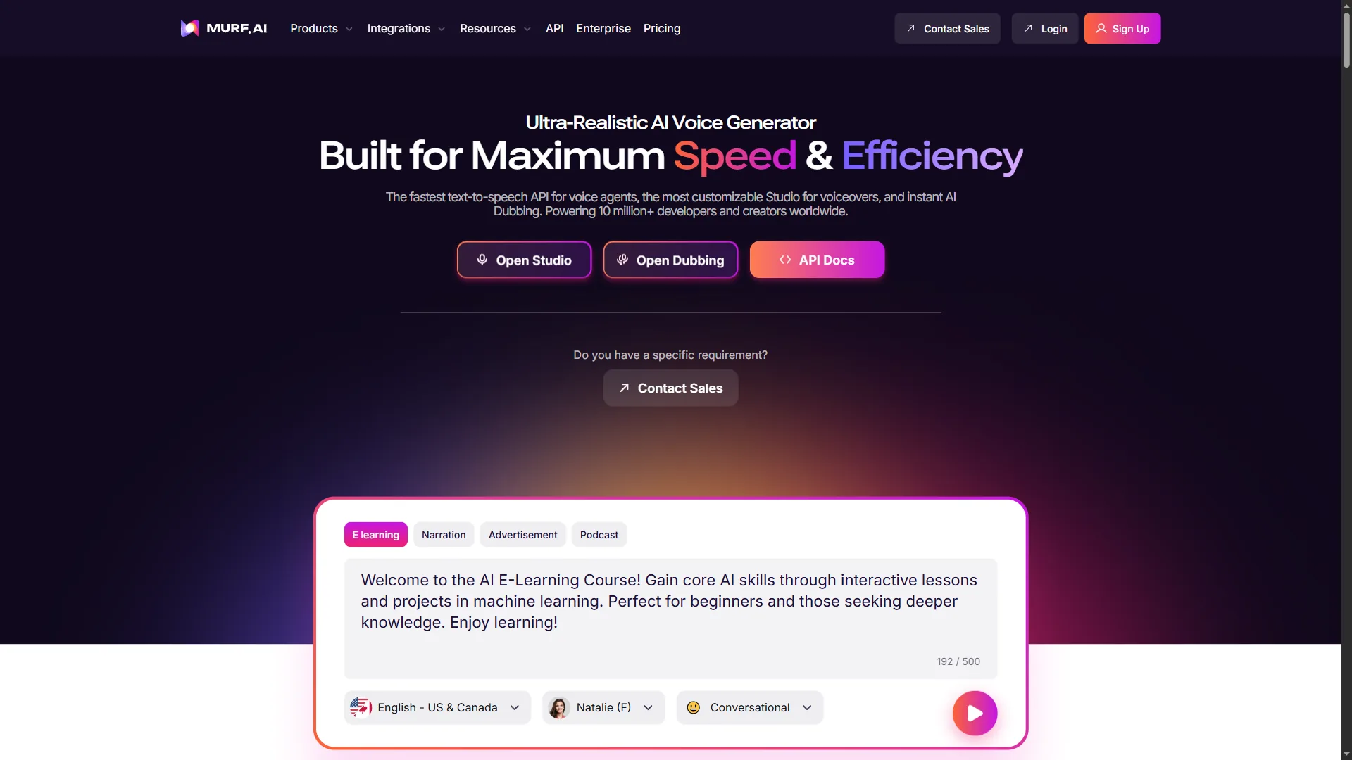 Murf AI voice-over studio showing script editor, voice selection panel, and audio timeline