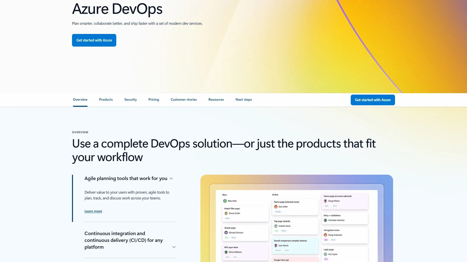 Azure DevOps interface showing Boards for project management, Repos for code hosting, and Pipelines for CI/CD in a unified Microsoft platform