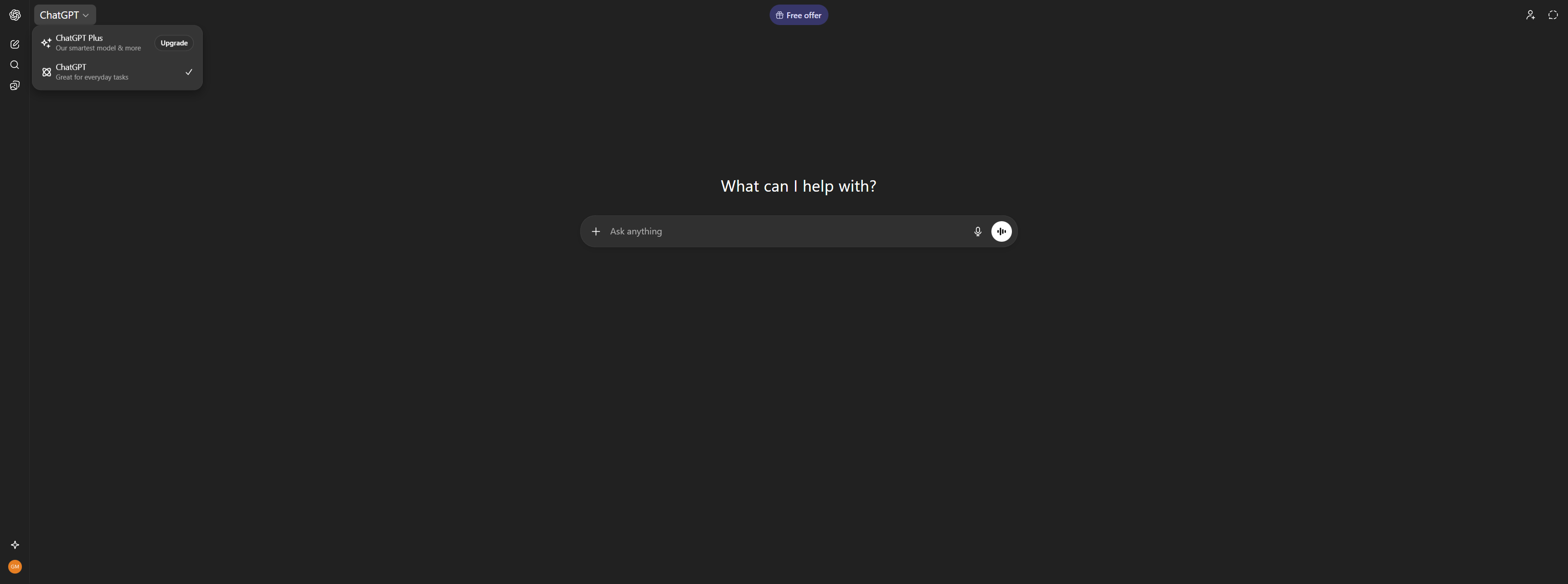 ChatGPT interface showing model selection dropdown with GPT-5 and GPT-4o options