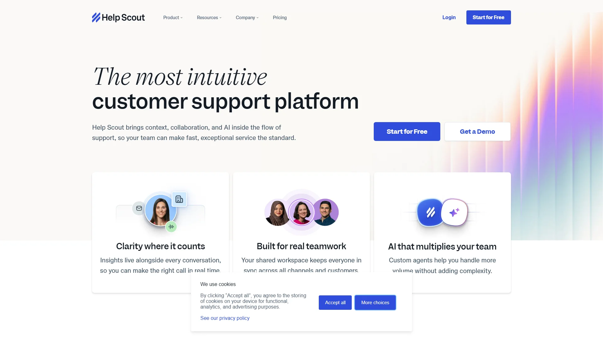 Help Scout customer support platform homepage