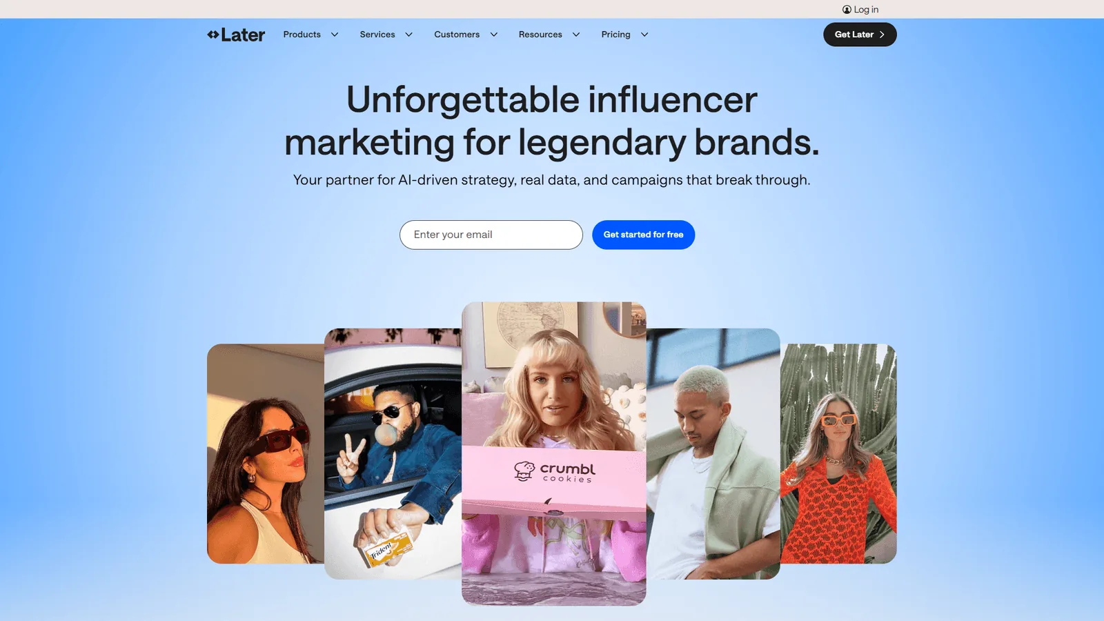 Later social media scheduling platform with visual content calendar and Instagram grid preview