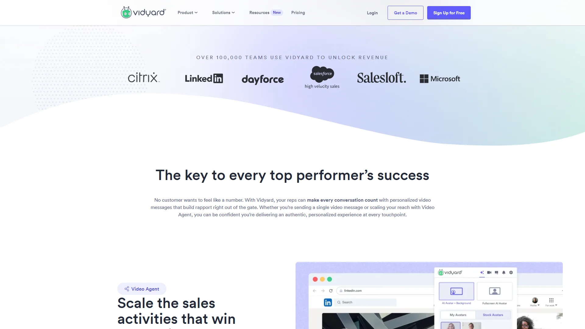 Vidyard sales analytics page showing viewer tracking and CRM integration features