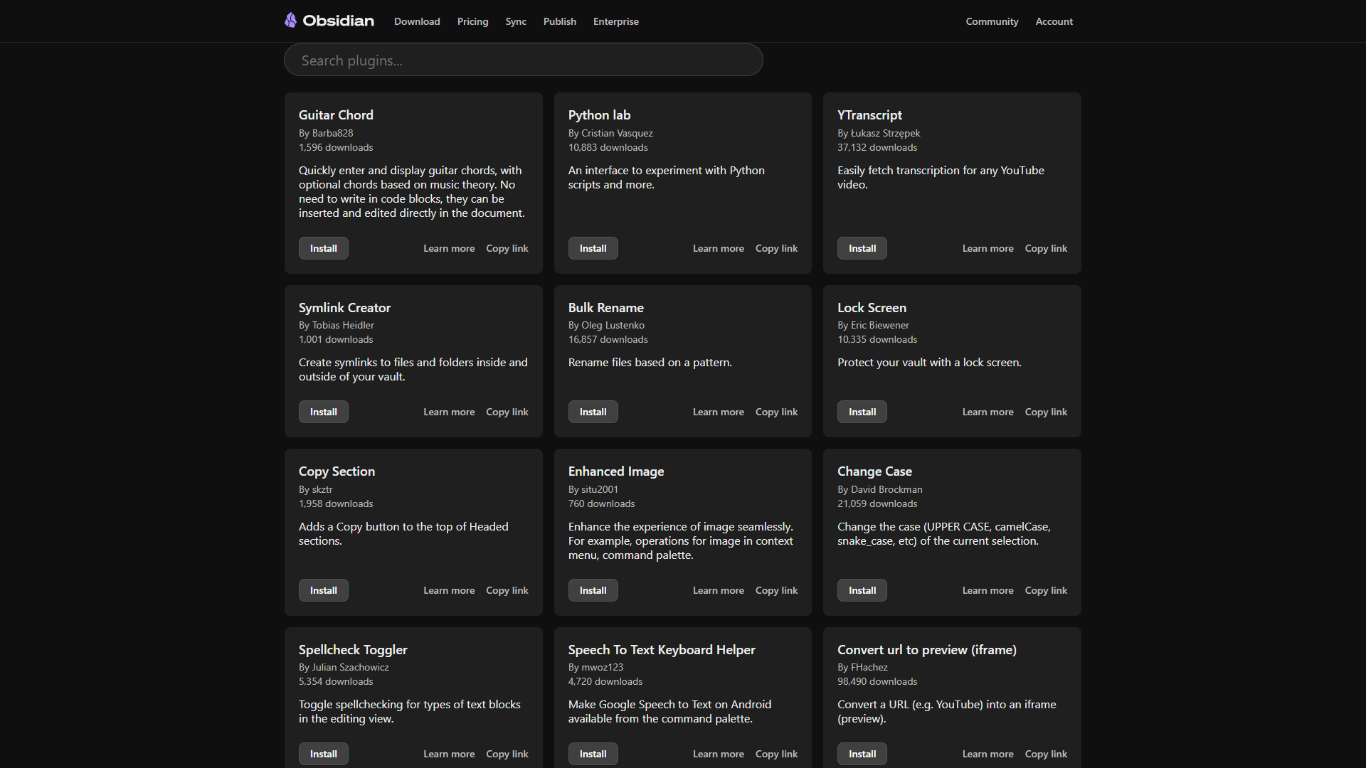 Obsidian community plugins browser
