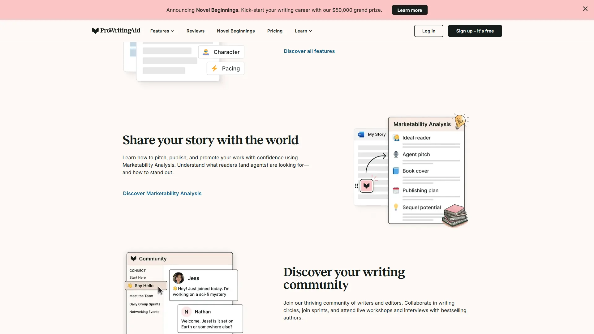 ProWritingAid editor showing style reports, grammar suggestions, and readability analysis