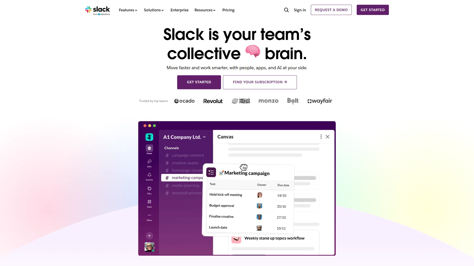 Slack platform interface showing channel-based messaging