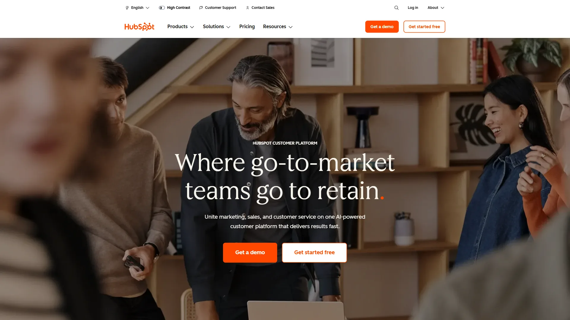 HubSpot platform showing CRM dashboard with marketing and sales tools