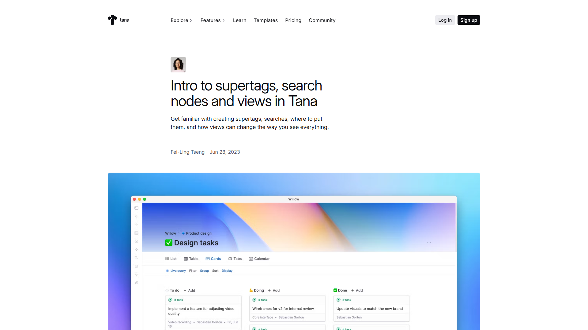 Introduction to Tana Supertags article