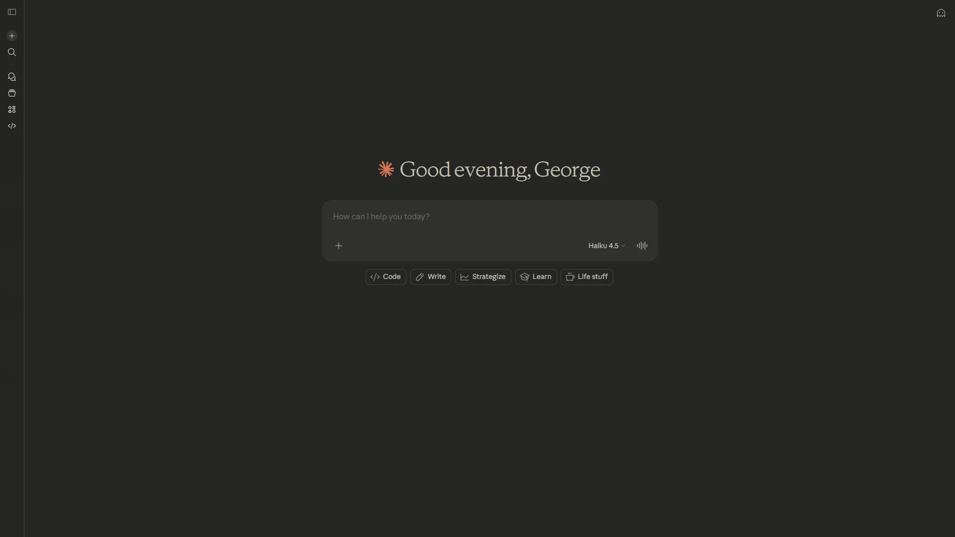 Claude AI interface showing the conversational assistant for AI-powered productivity