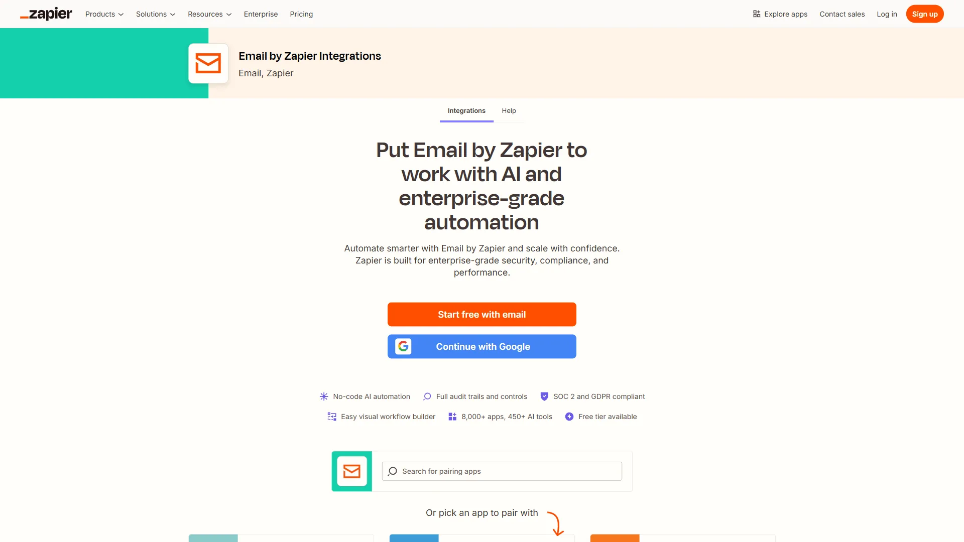 Zapier email automation templates showing workflow connections between apps