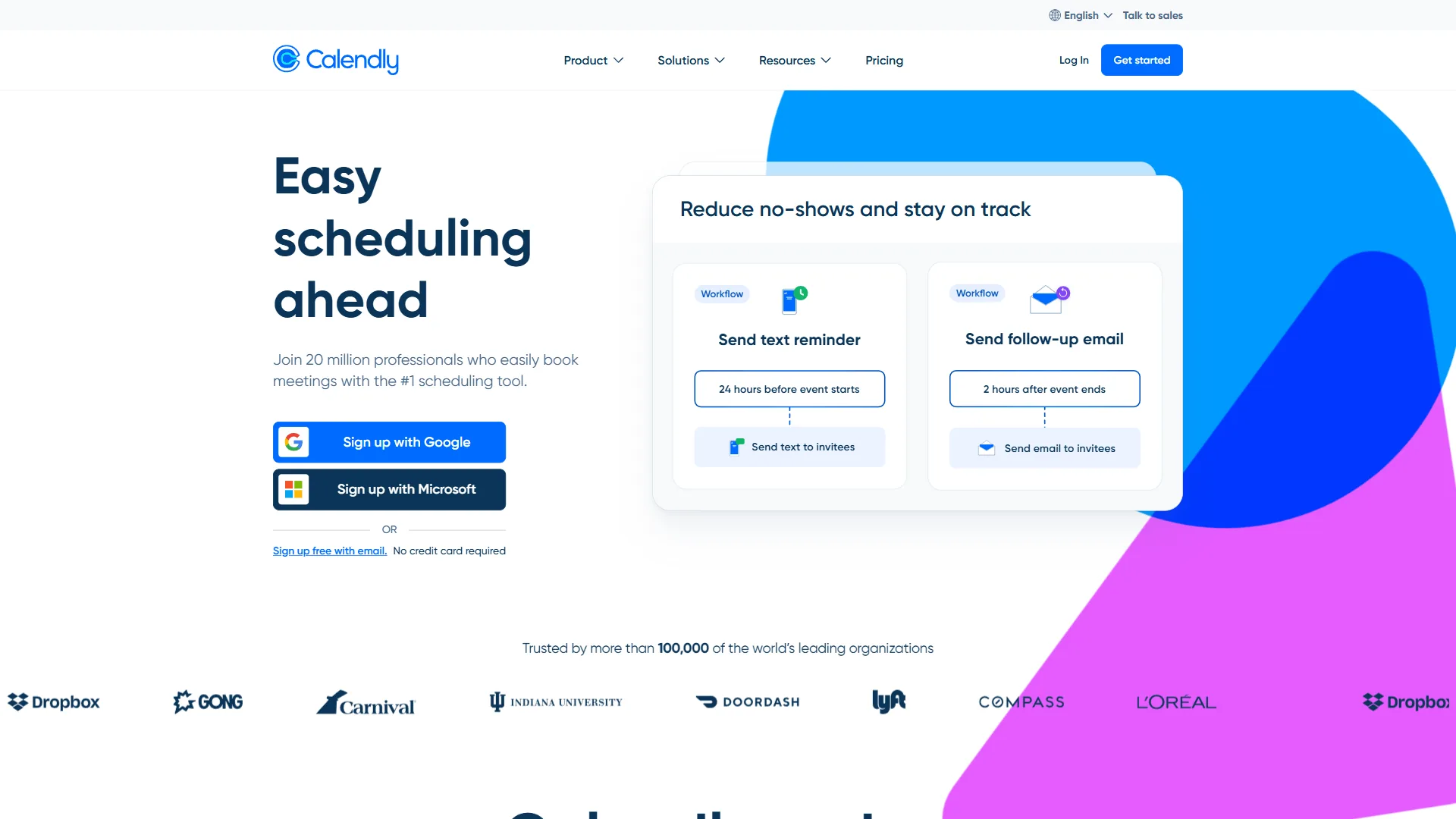 Calendly scheduling page with client meeting event types