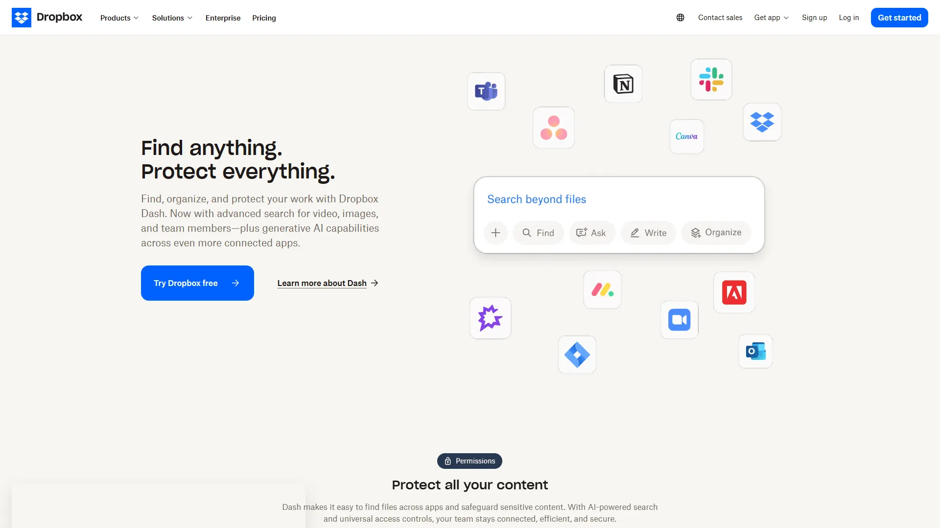 Dropbox cloud storage interface with file syncing and sharing features