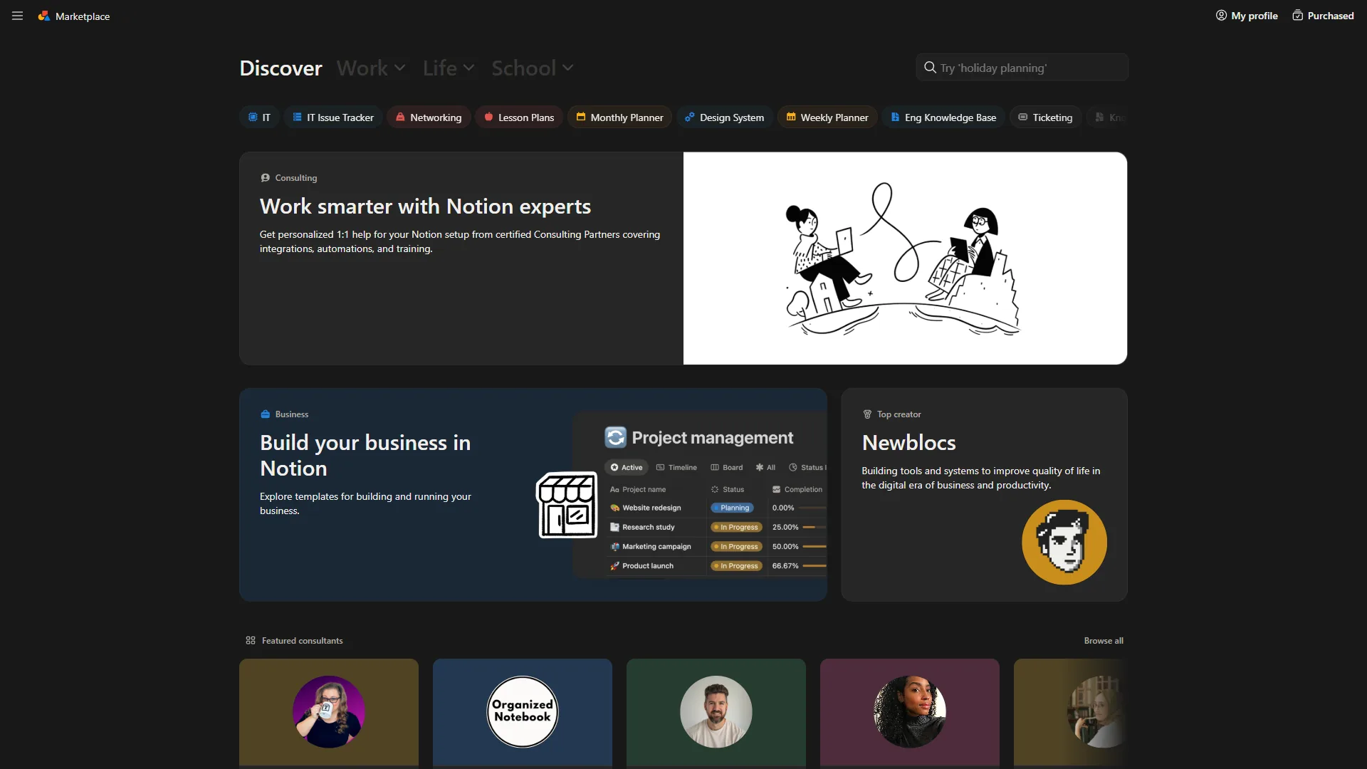 Notion proposal template with structured sections for freelancers