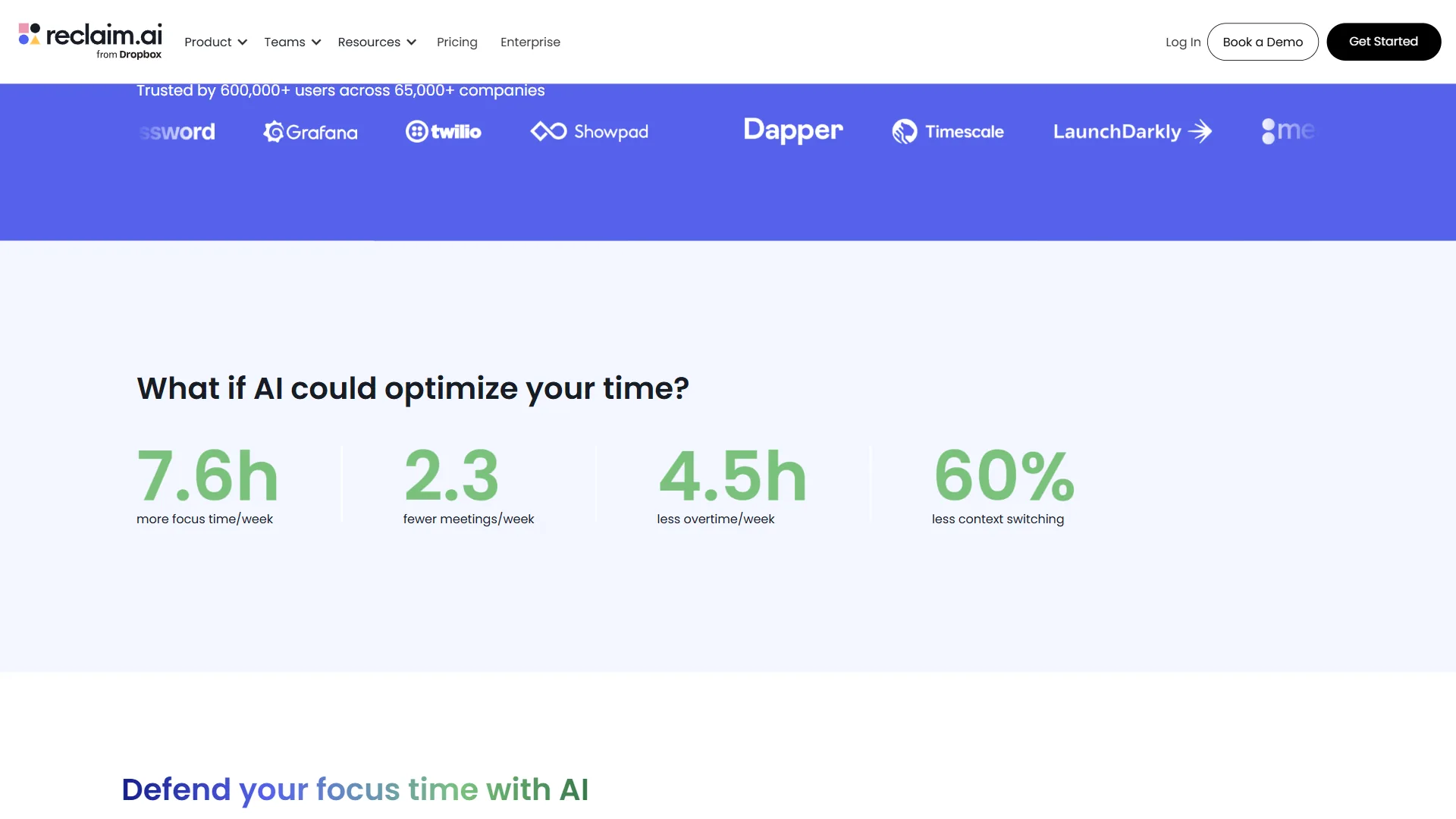 Reclaim AI dashboard showing habit scheduling and task integration