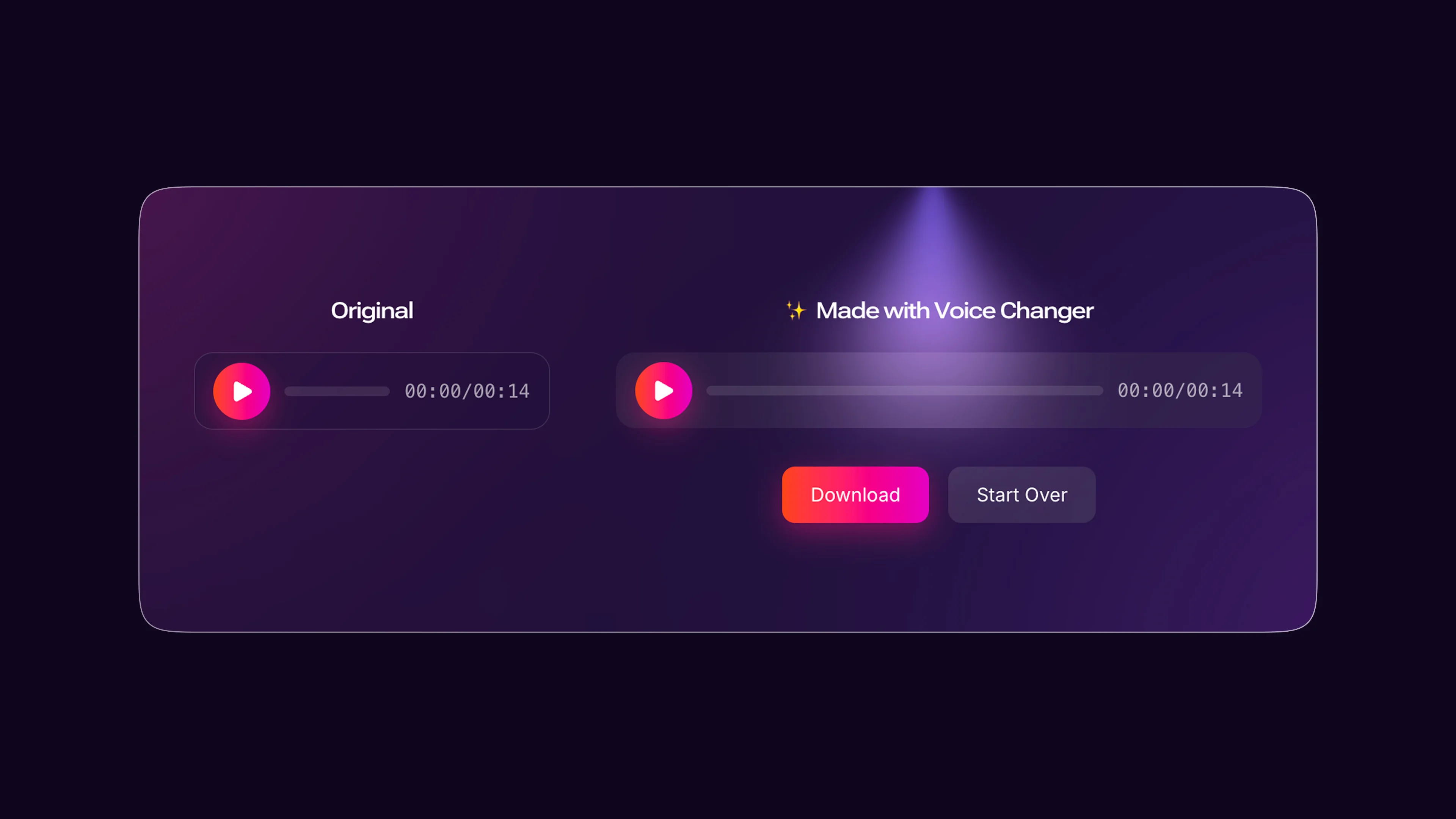 Murf AI Voice Changer before and after comparison showing audio transformation